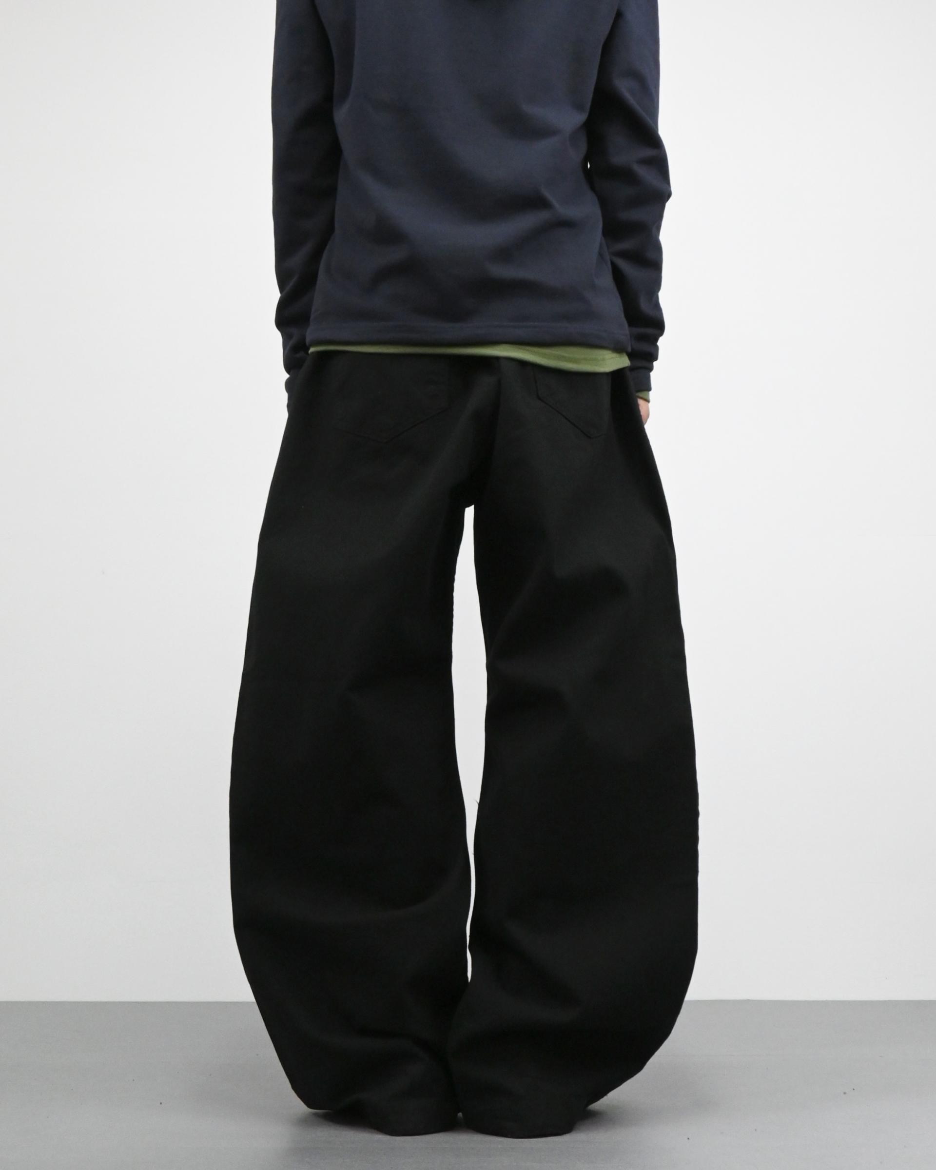 one tuck banding cotton pants