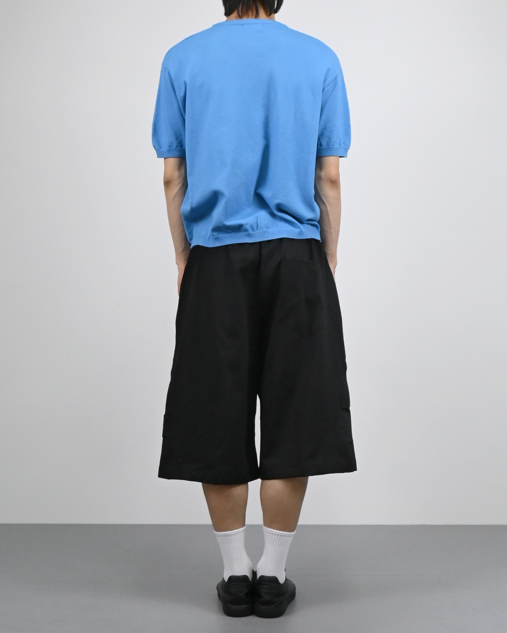 v-neck layered half knit