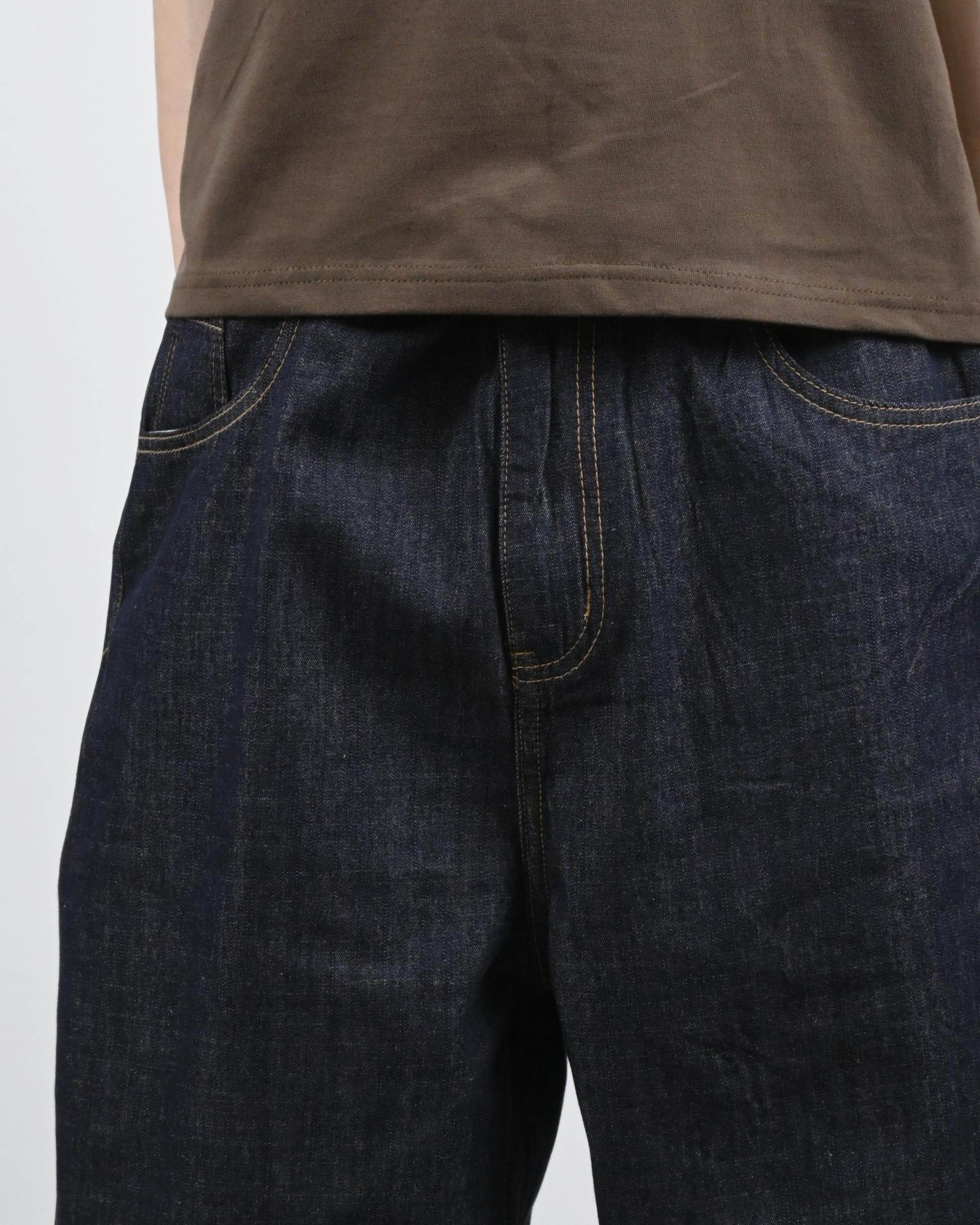 straight linen denim pants
