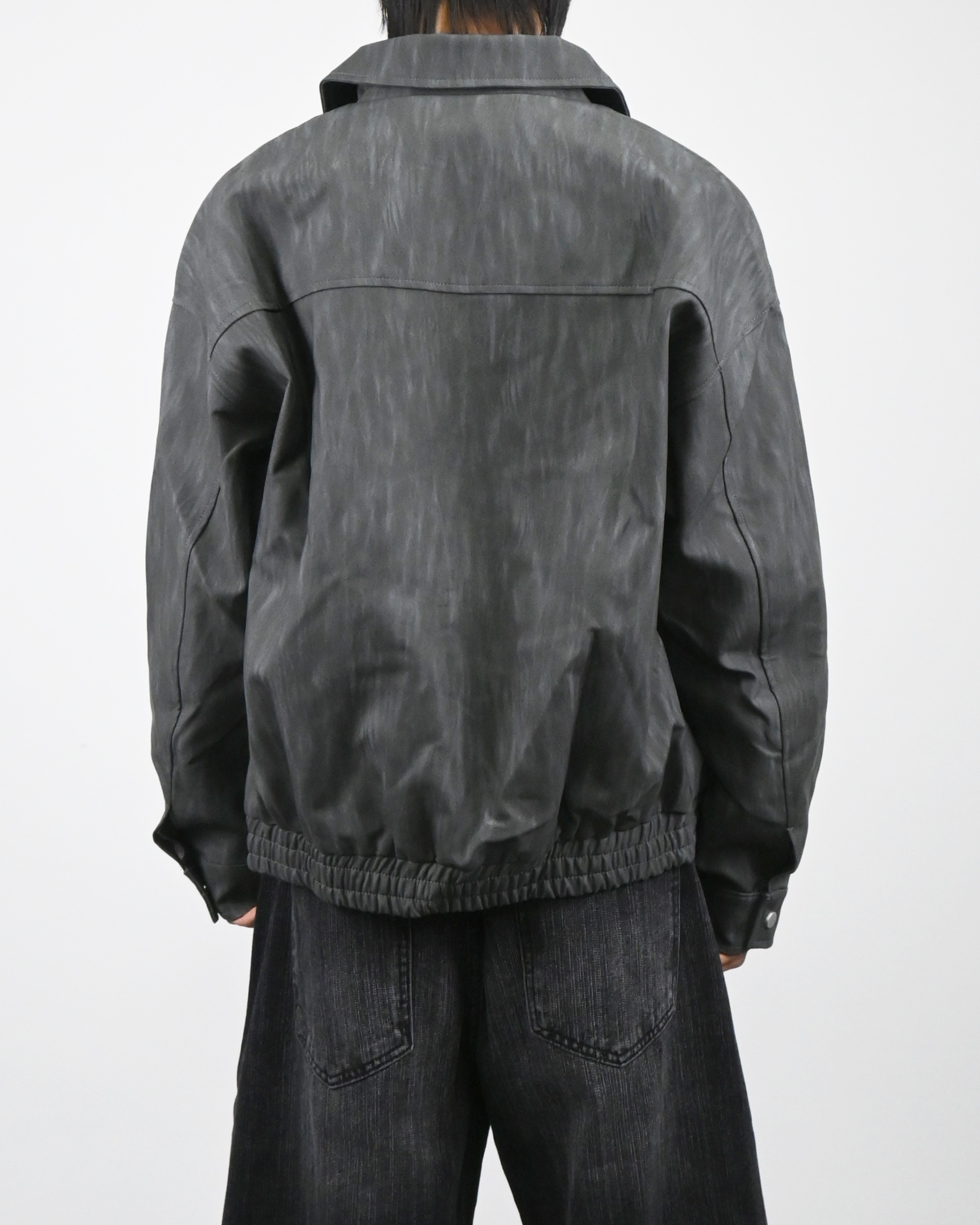 textured leather jacket