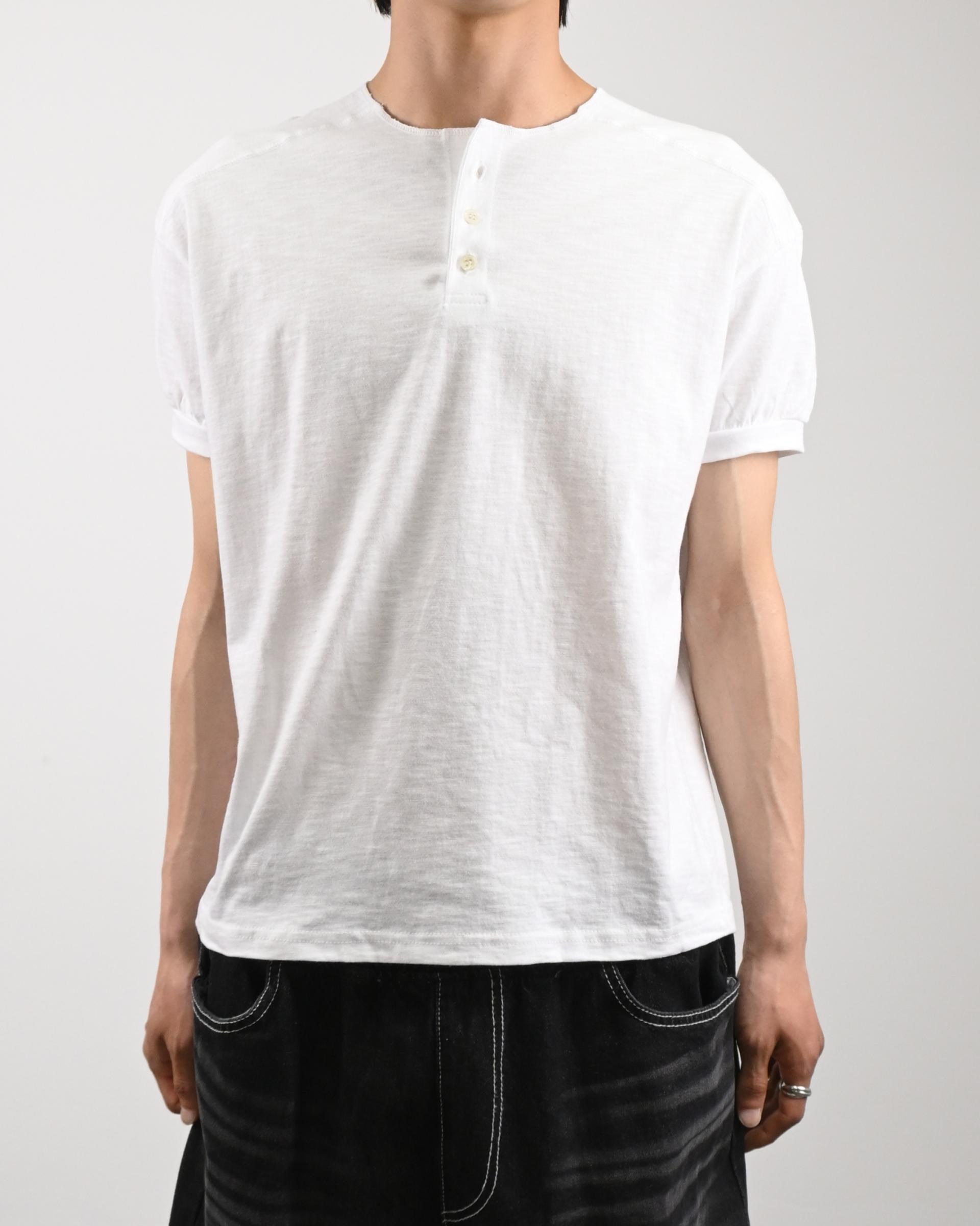 stitch henley neck half t-shirt