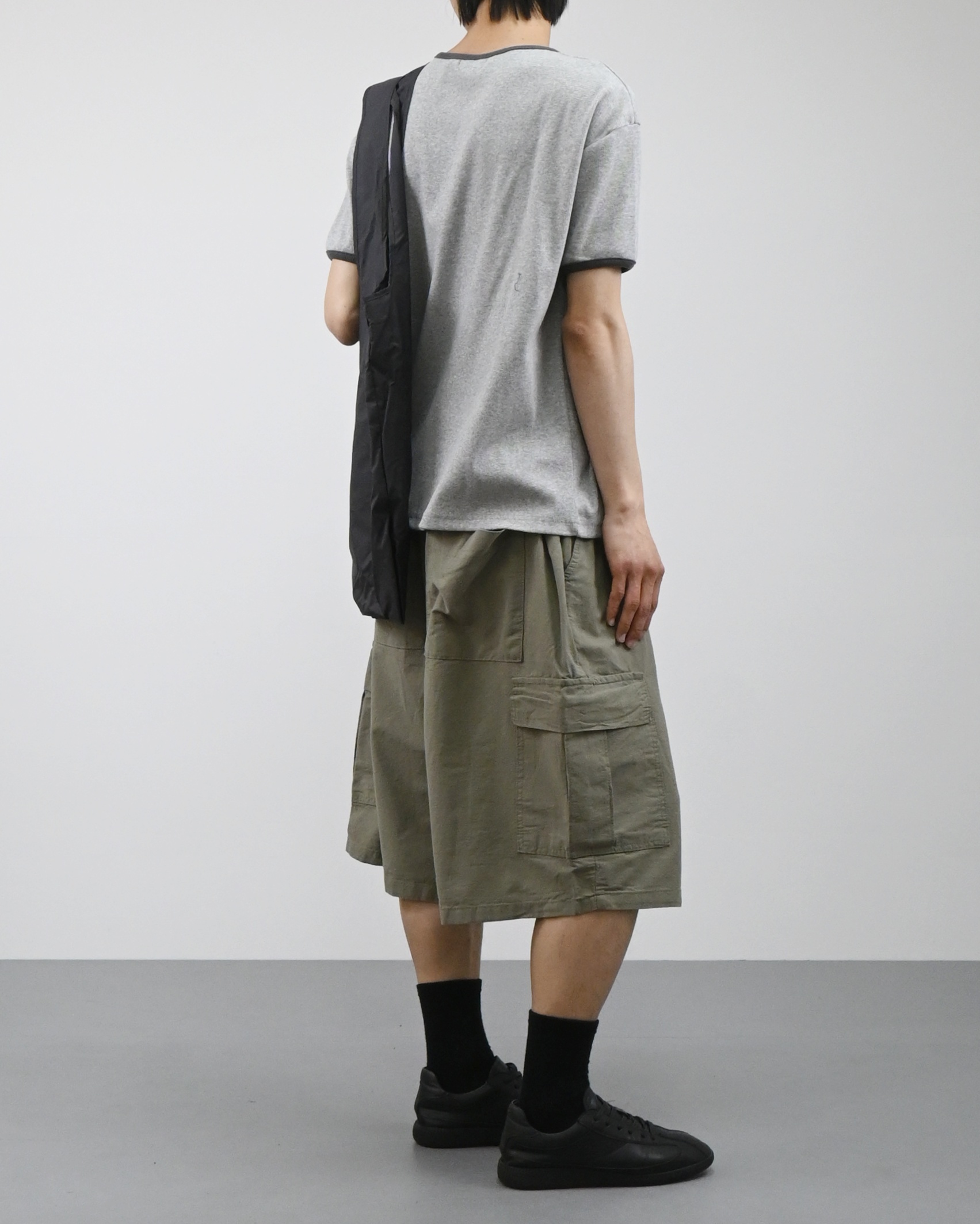 offset henley neck ringer half t-shirt