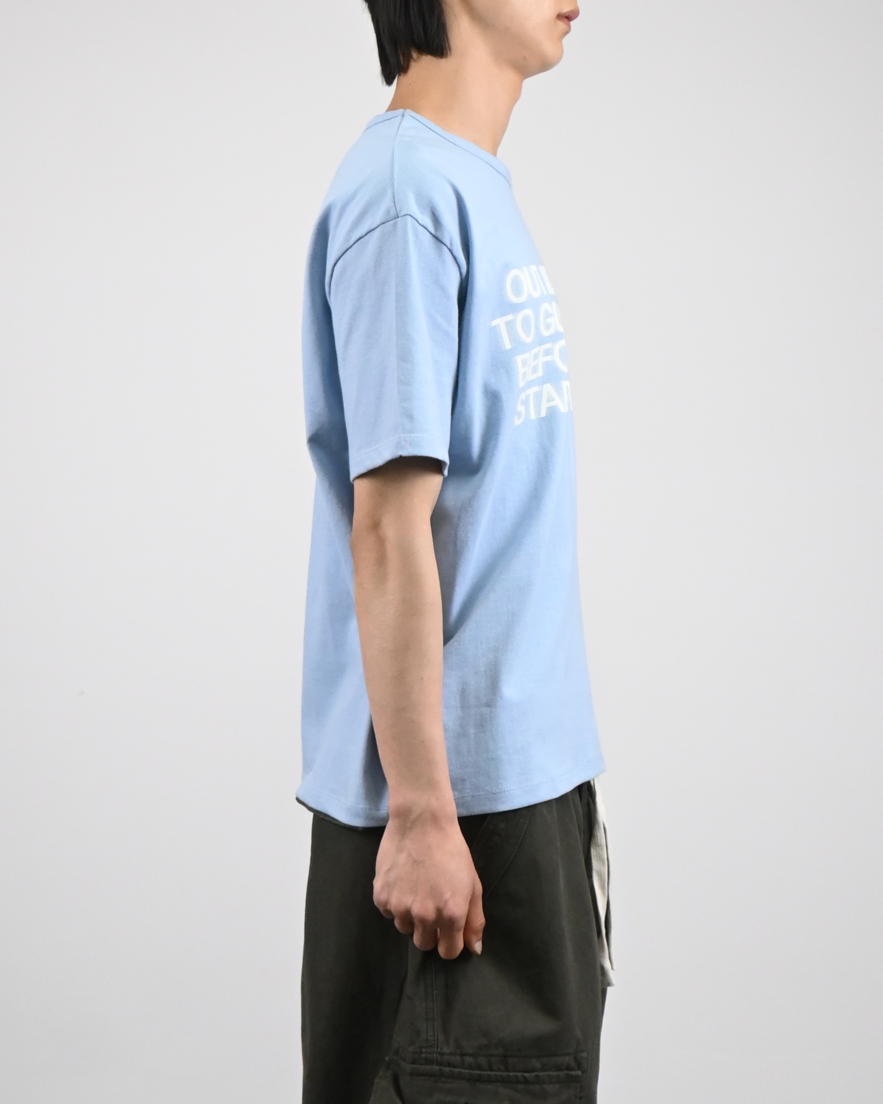 blur lettering half t-shirt