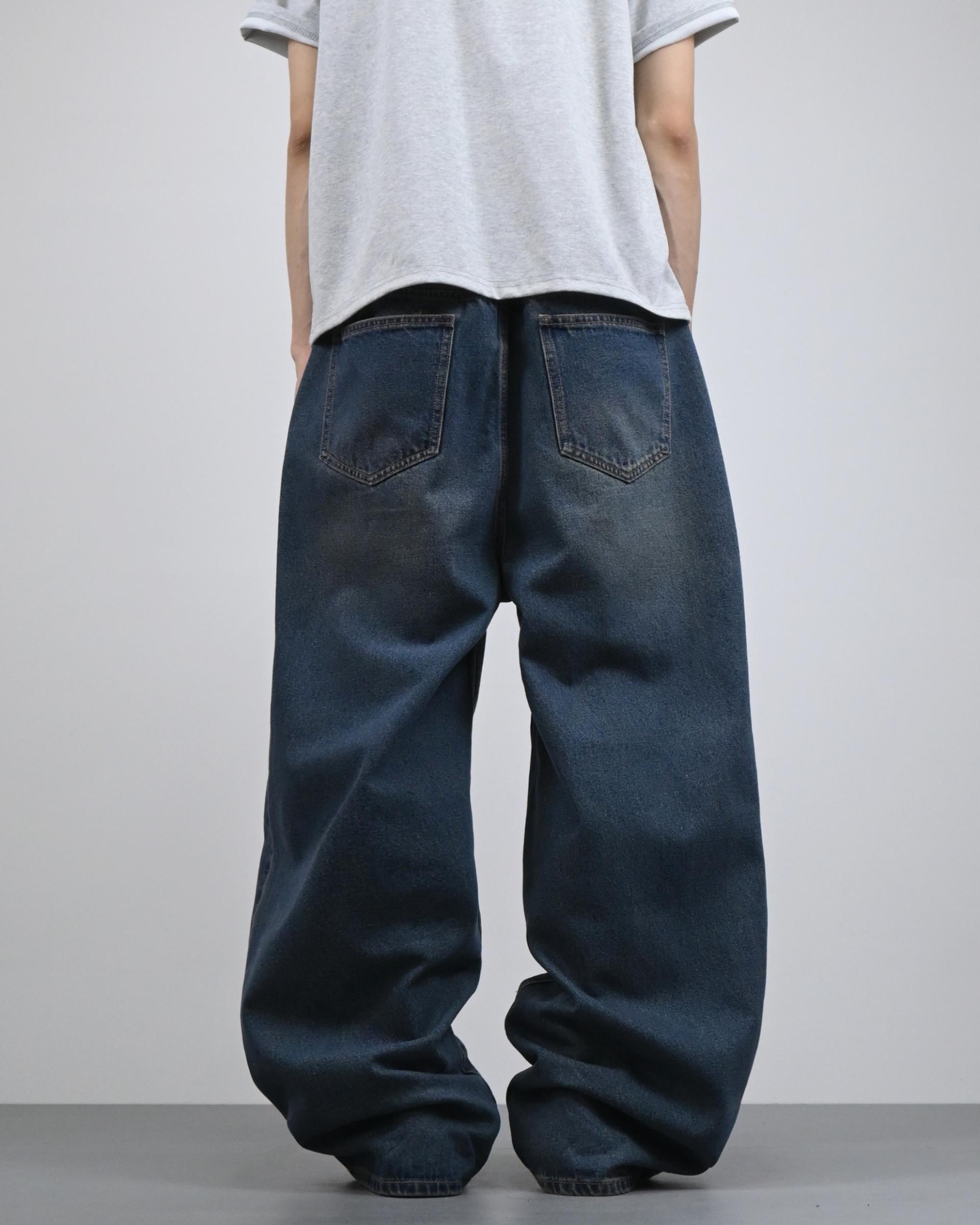 ten blue banded denim pants