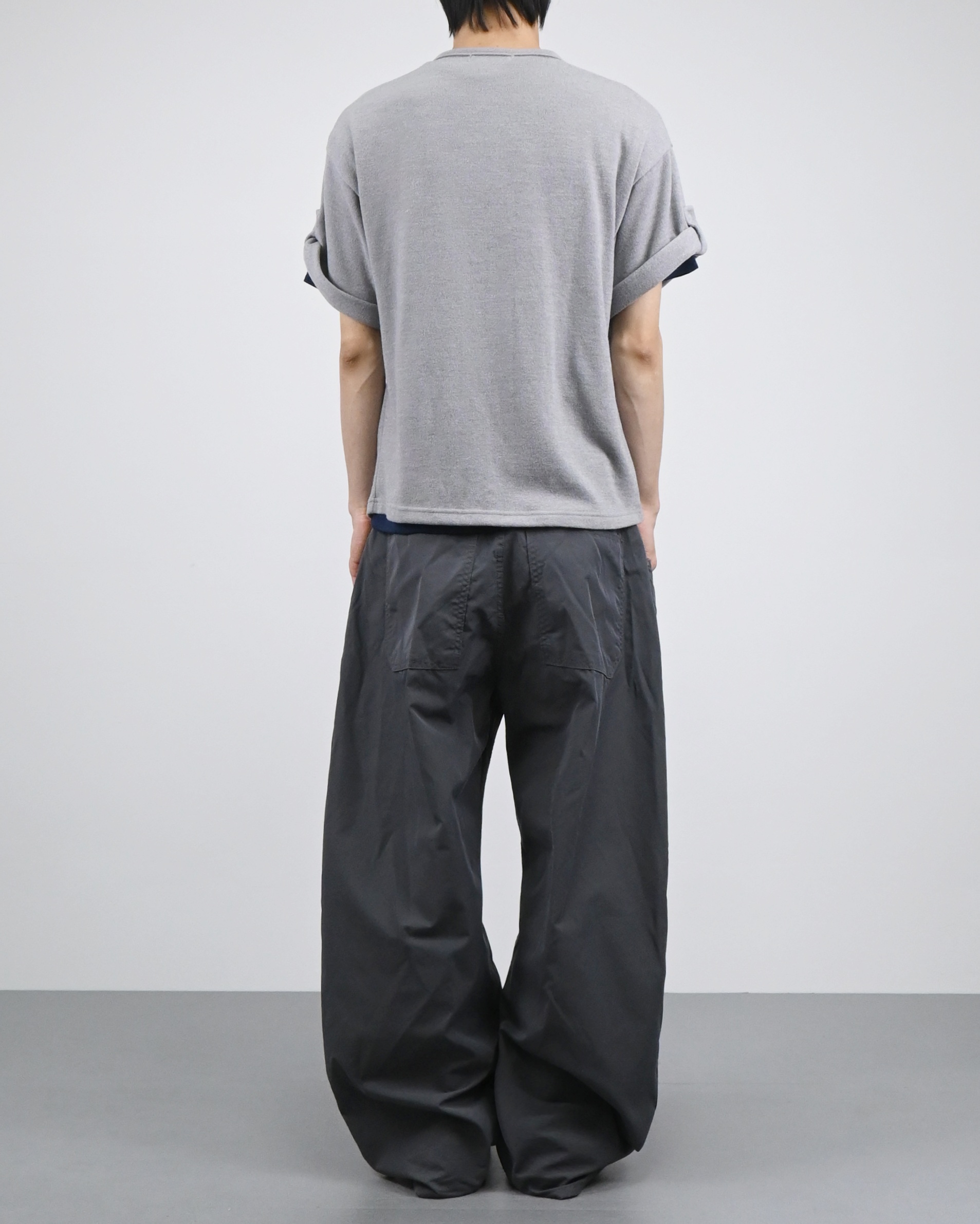 cp side tuck cotton curved pants