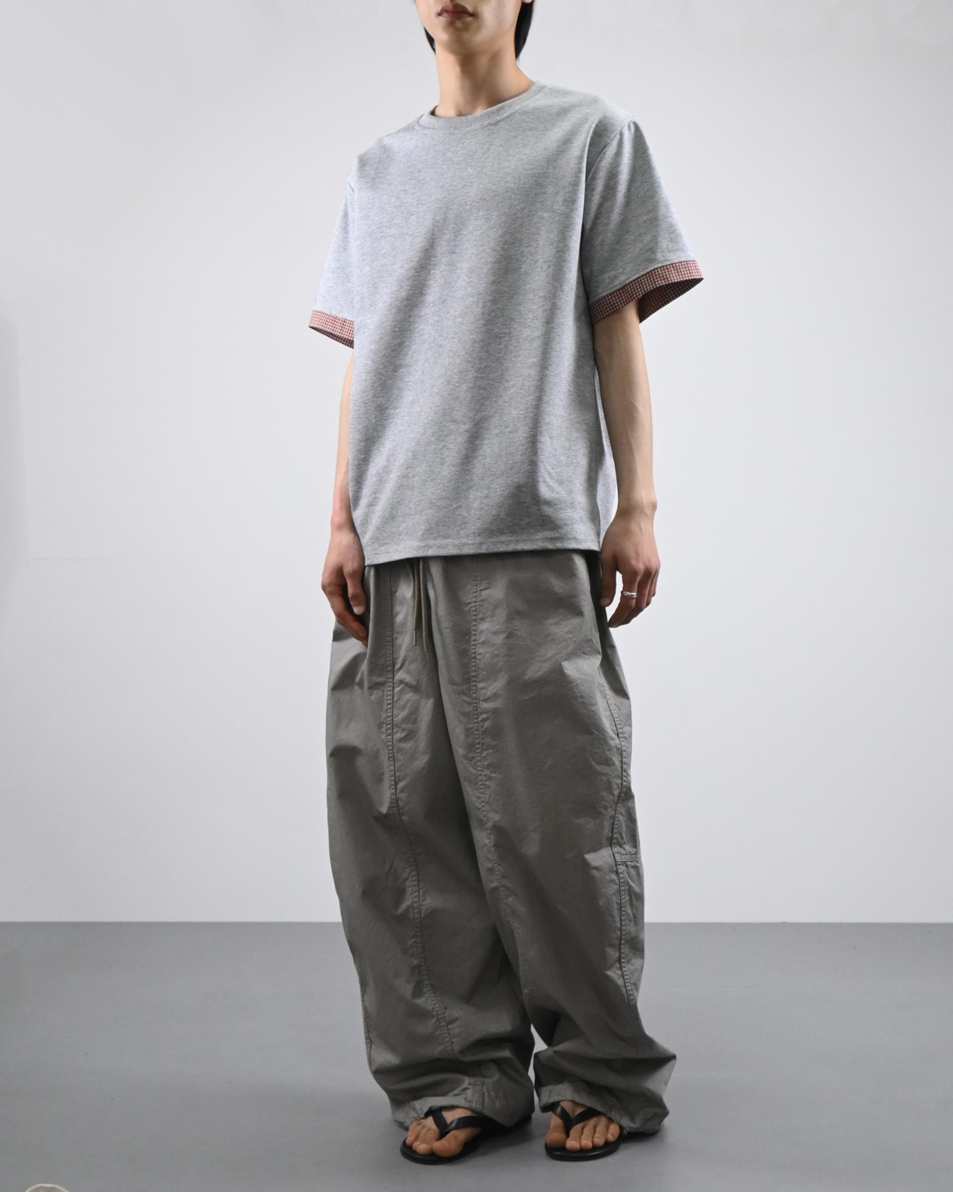 check roll-up half t-shirt