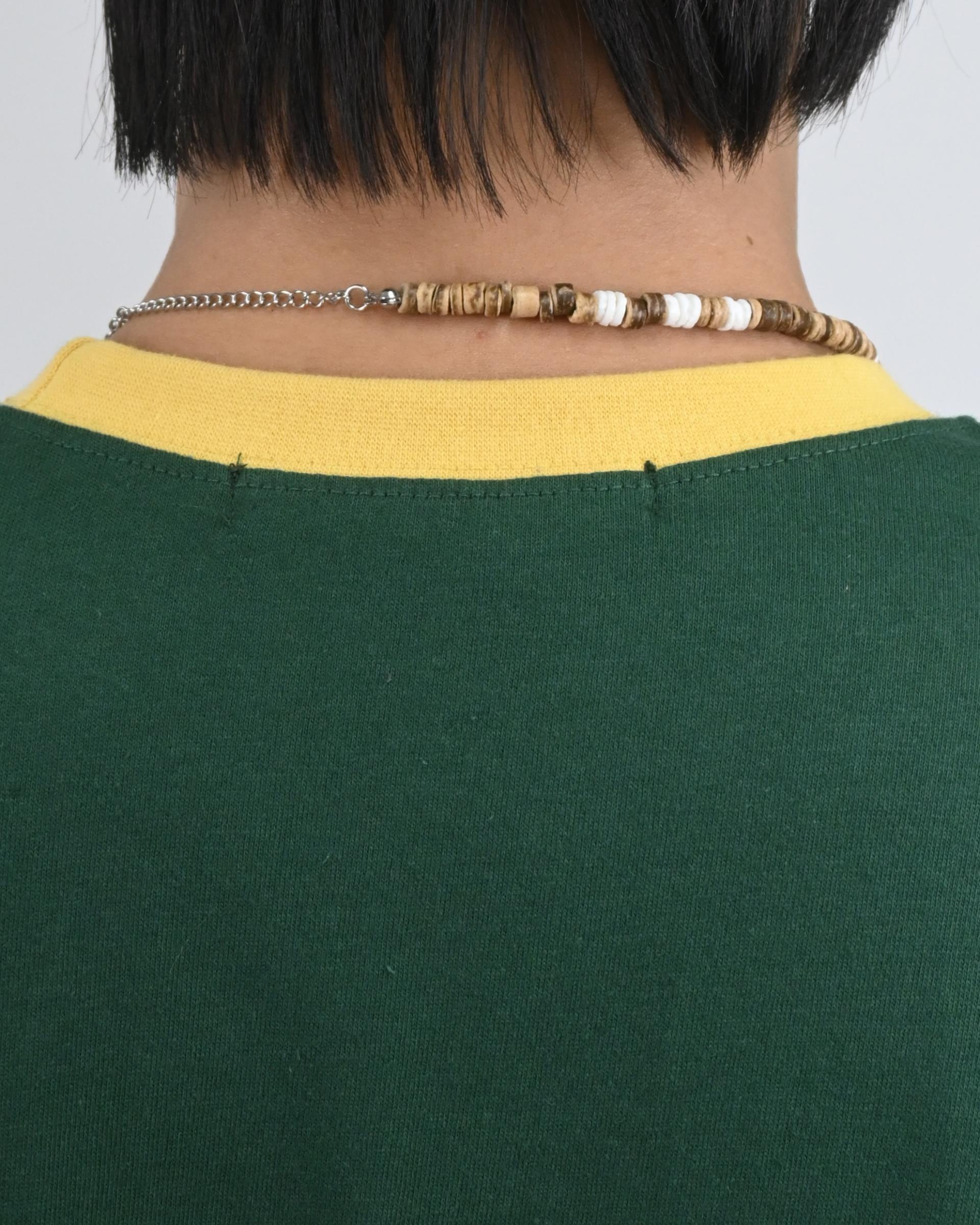 wood bead cowrie necklace