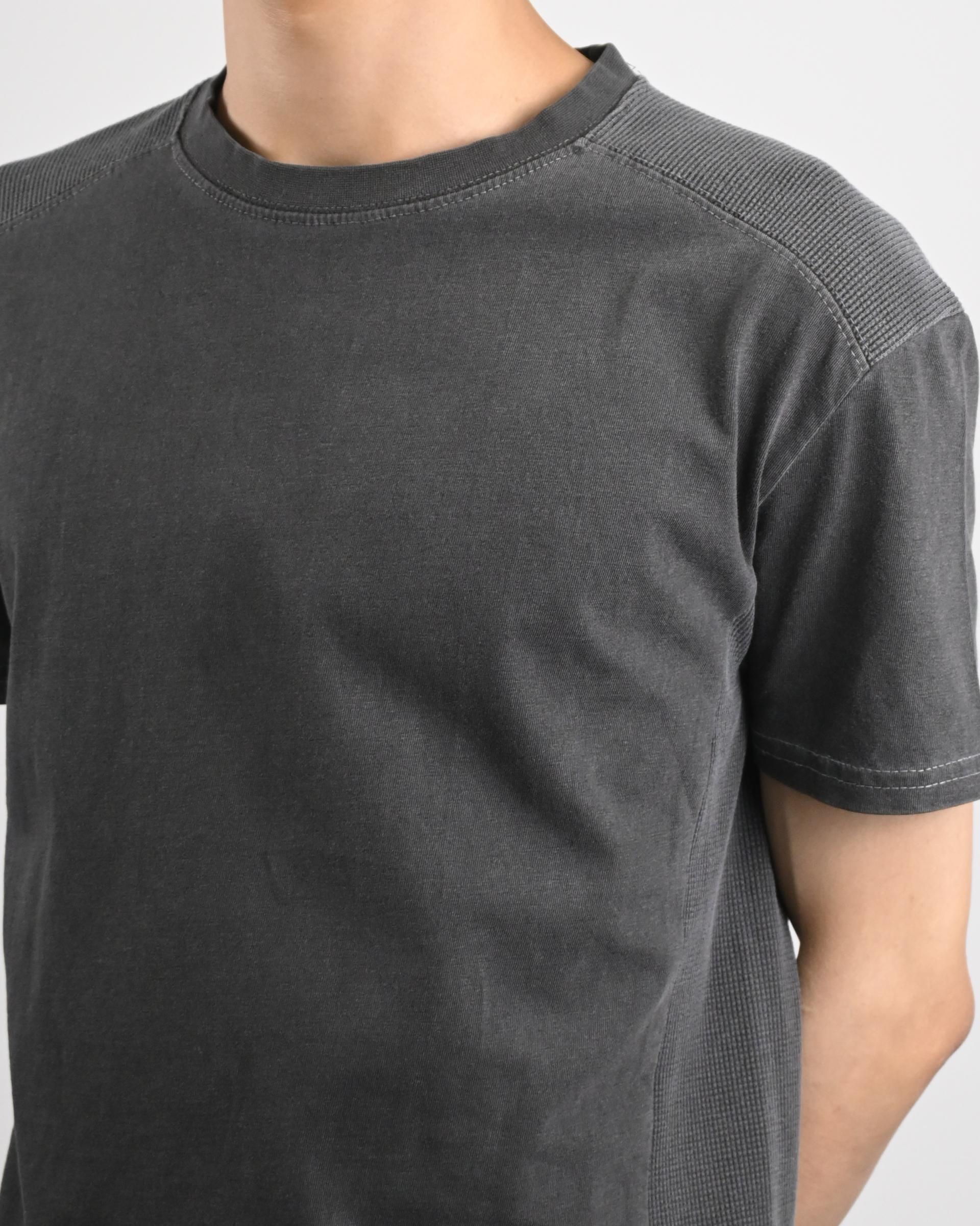waffle panel pigment half t-shirt