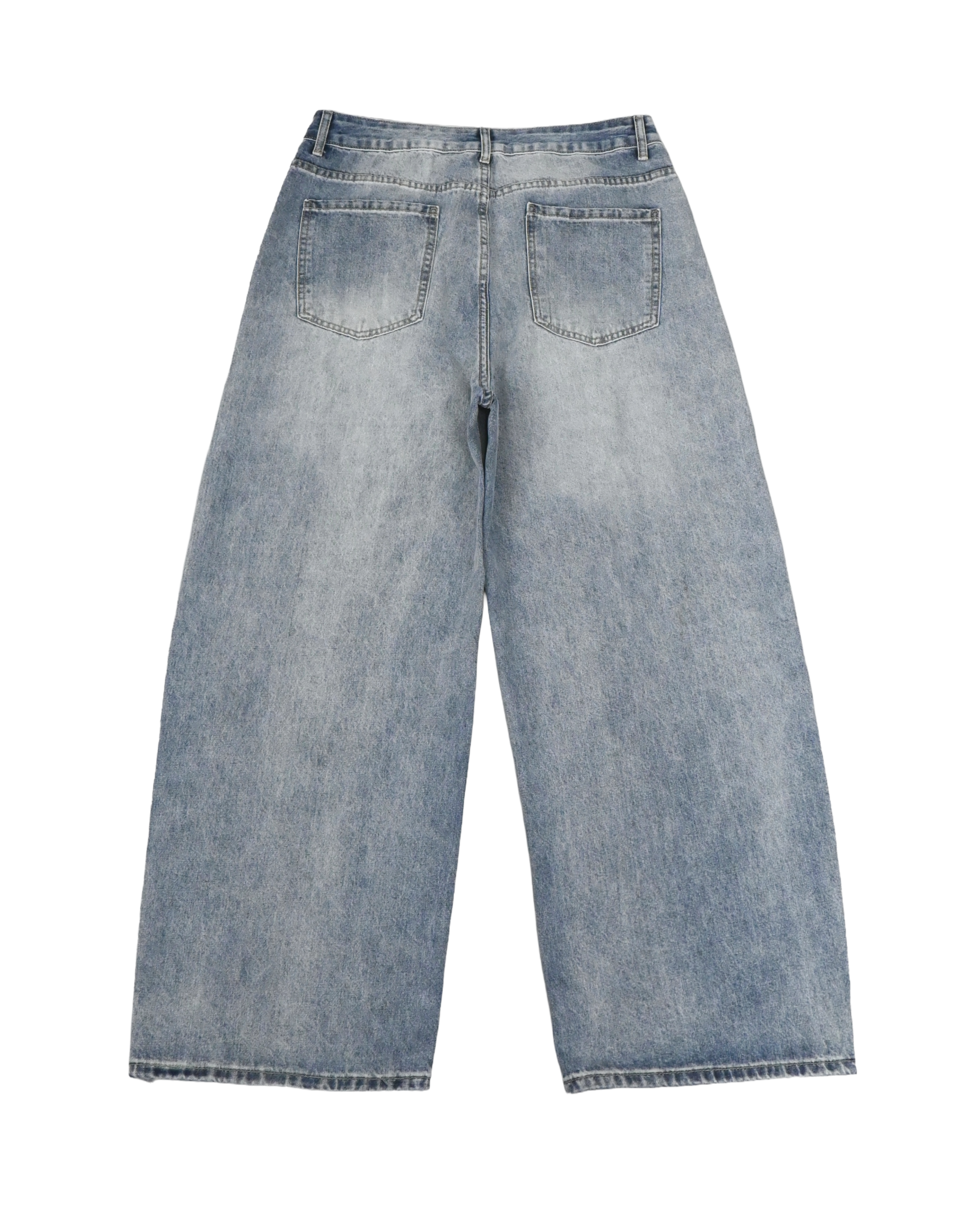 tiger washed curved denim pants