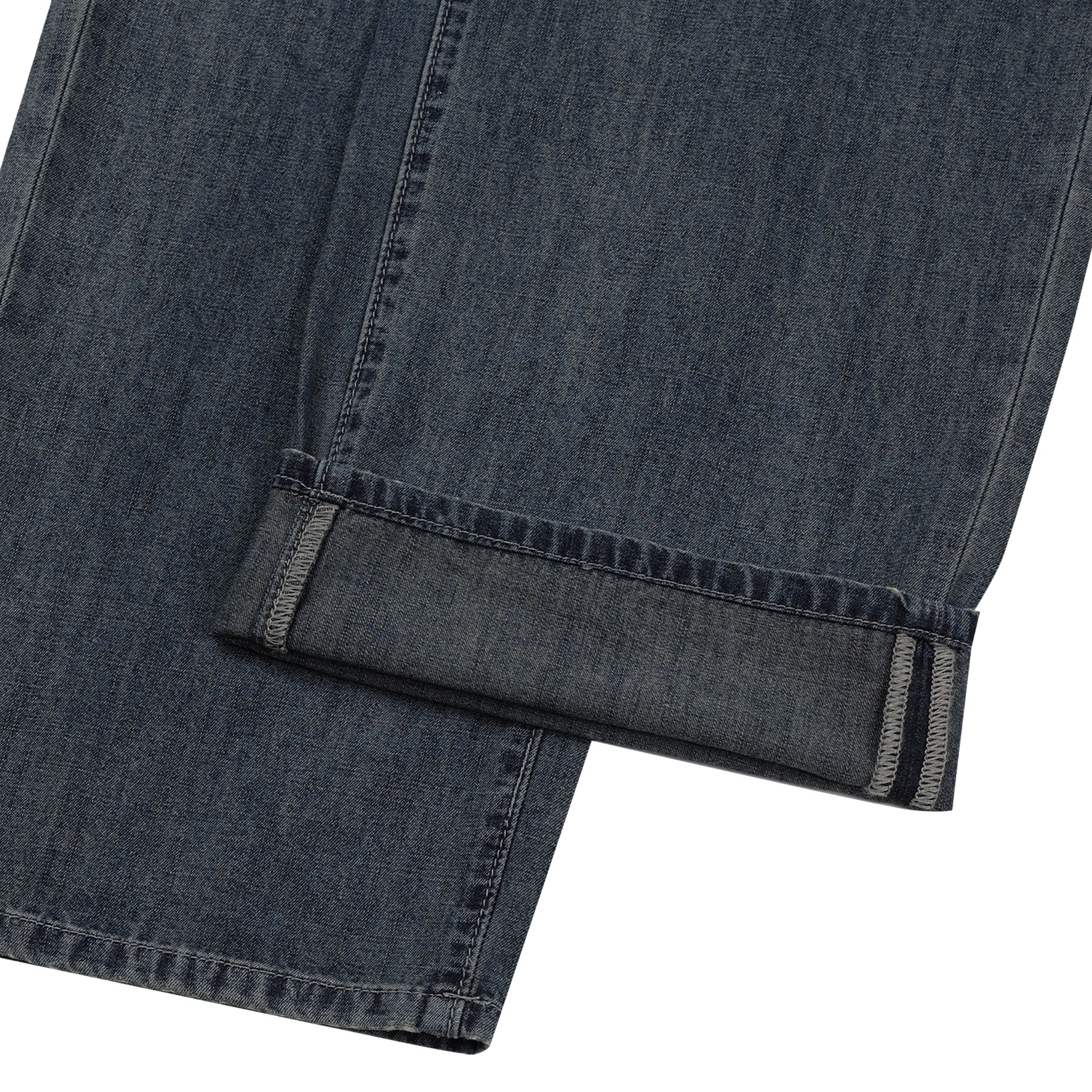 straight linen denim pants