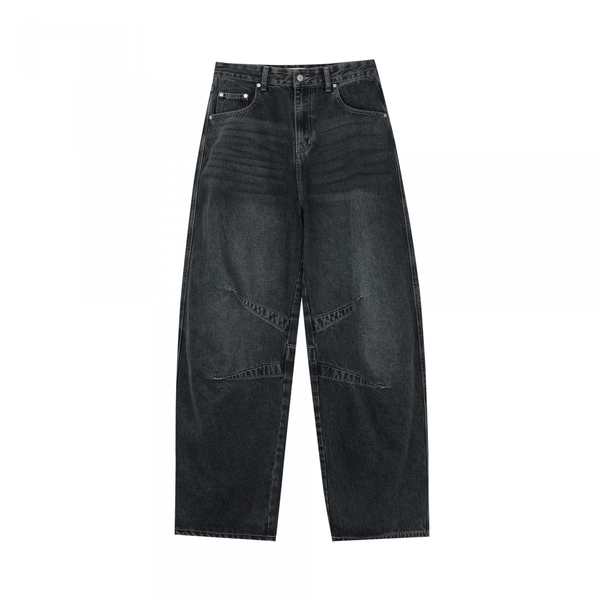 dart balloon denim pants (dark blue)