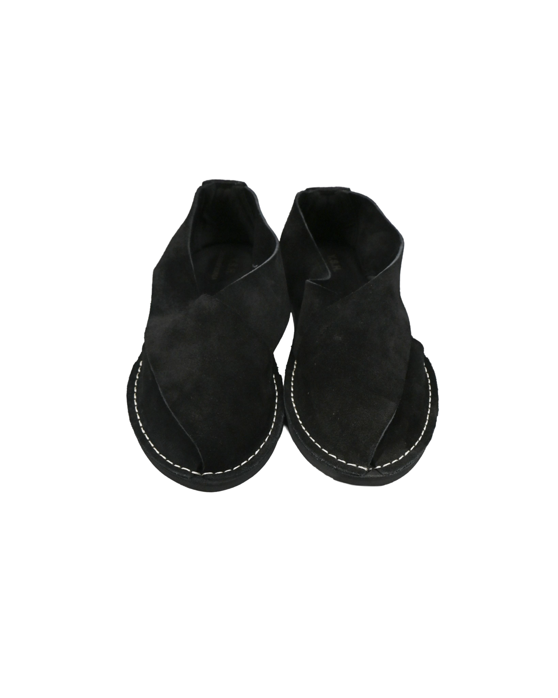 suede cross wrap sandals
