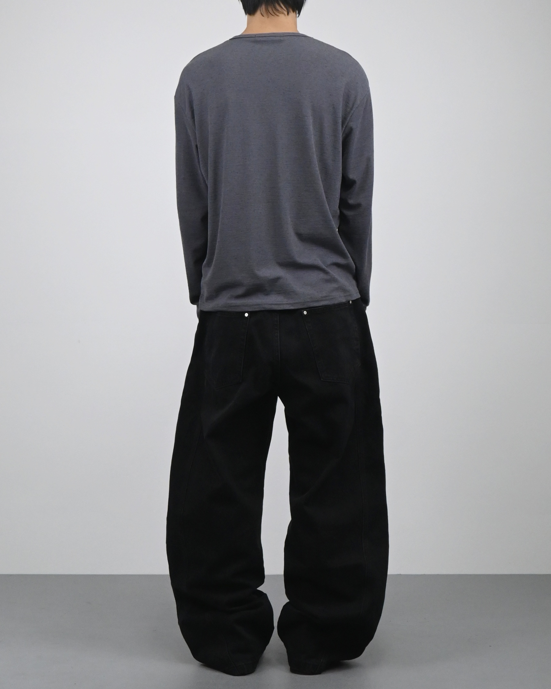 side line velcro black cotton pants