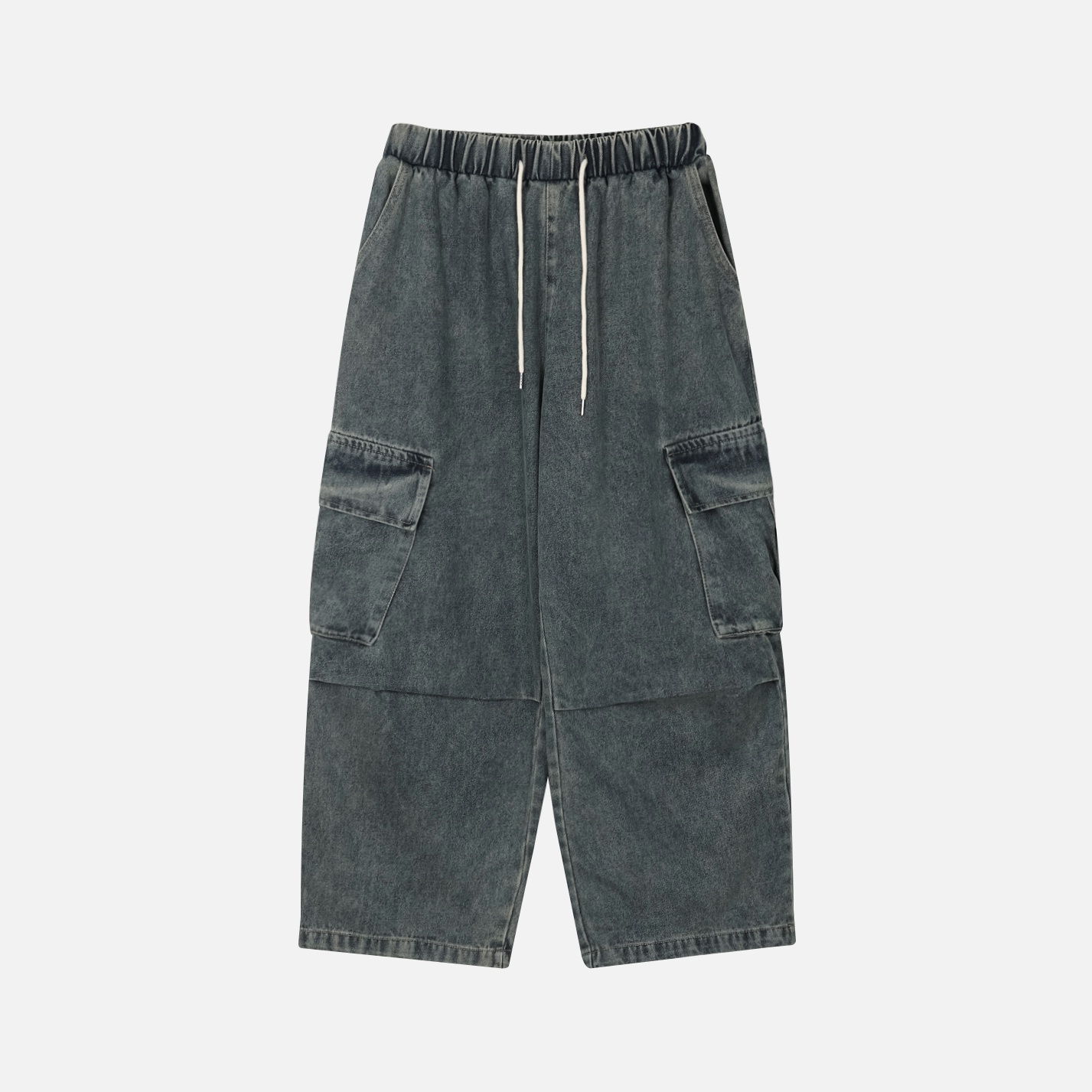 banding big cargo denim pants