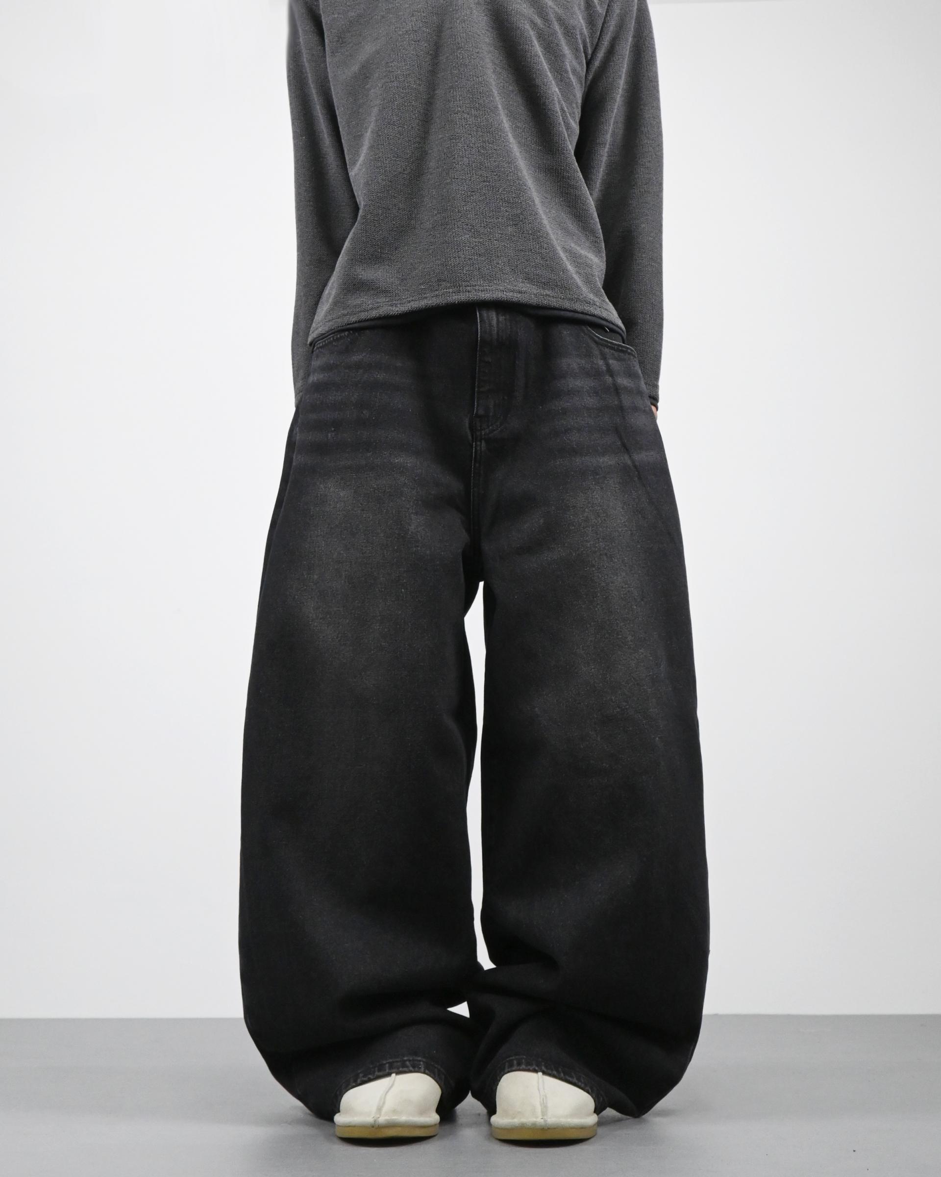 banding balloon denim pants