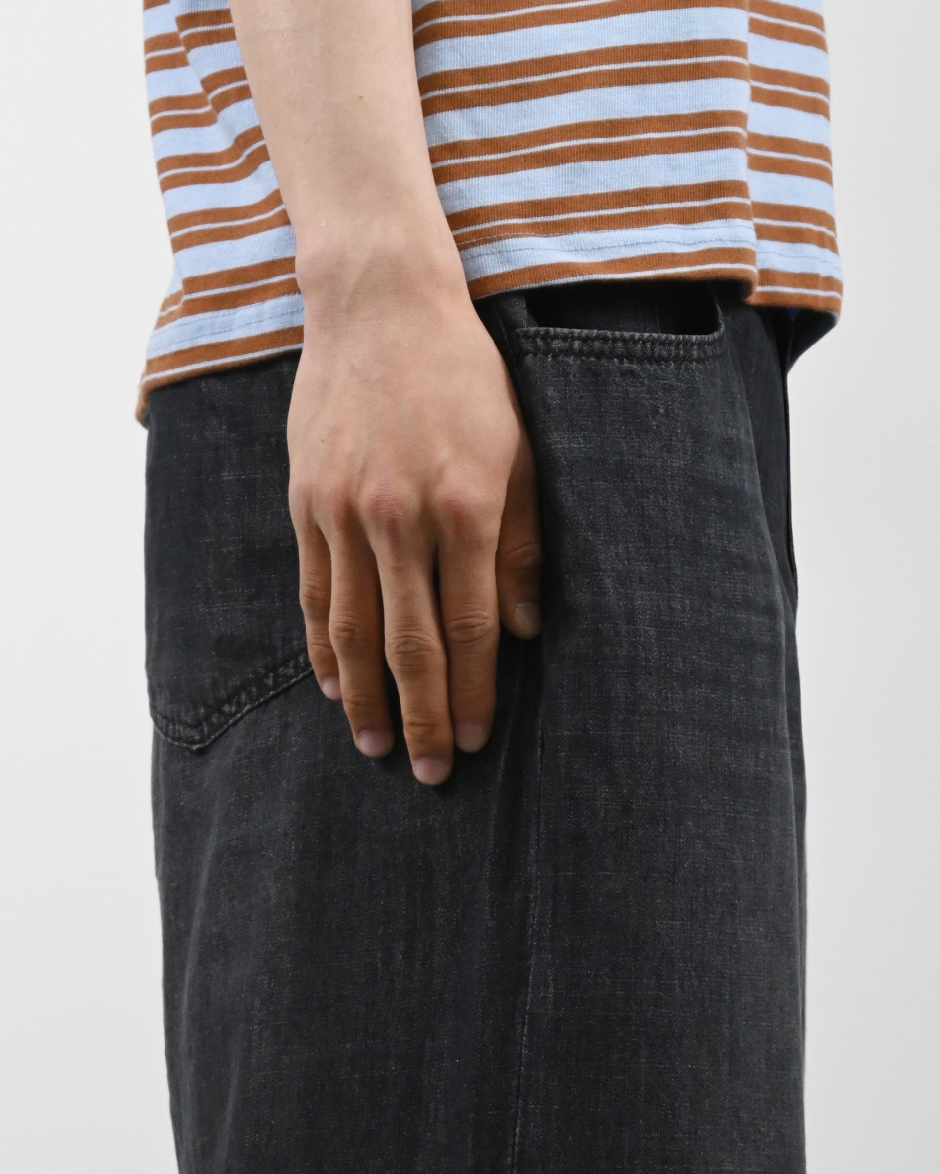 straight linen denim pants