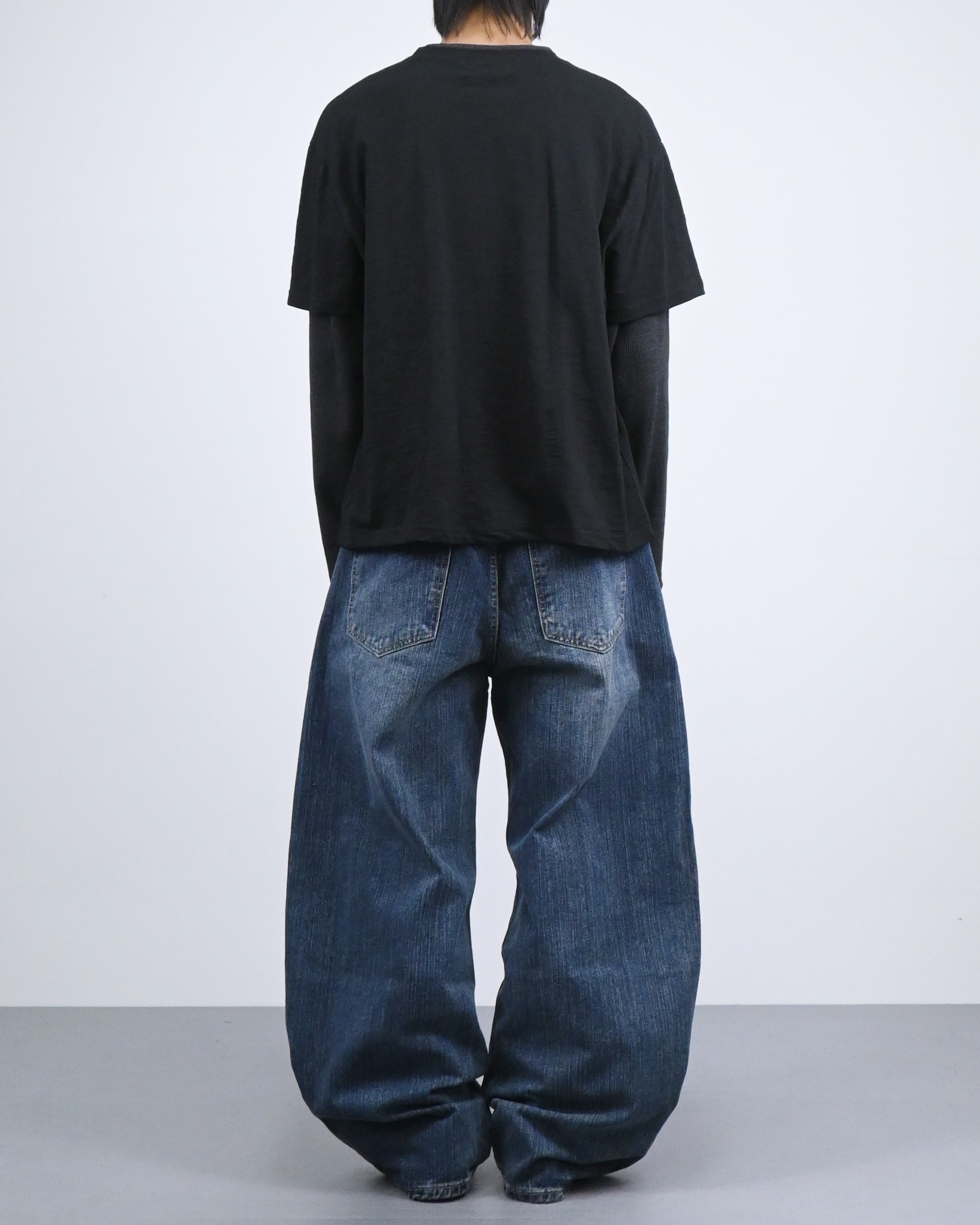 slub waffle layered t-shirt