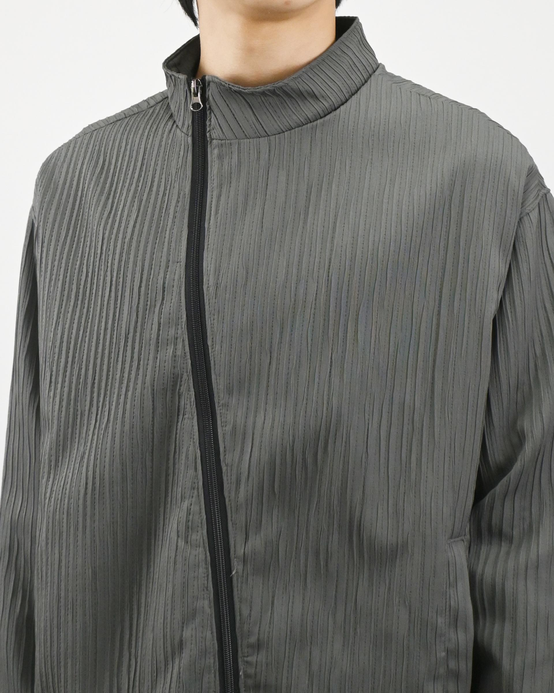 compose pleats diagonal zip-up