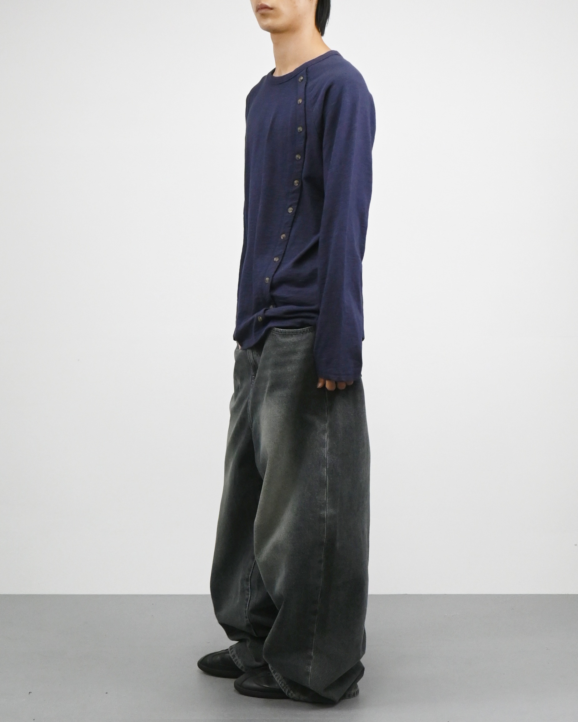 banding balloon denim pants
