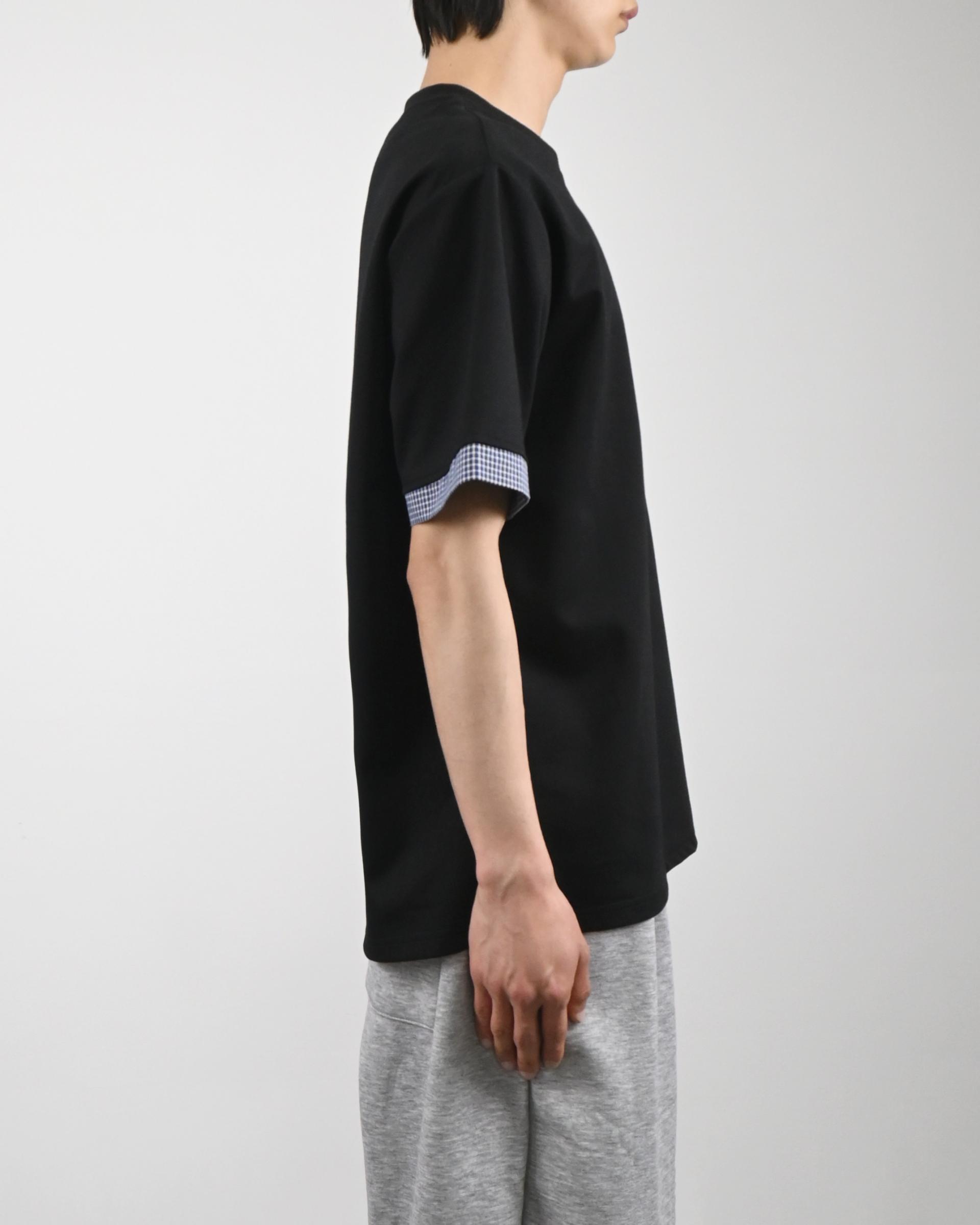 check roll-up half t-shirt