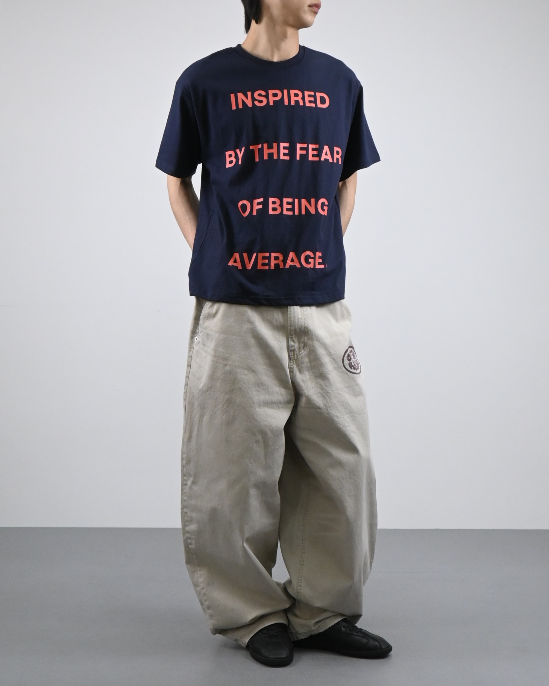 inspired lettering half-t-Shirt