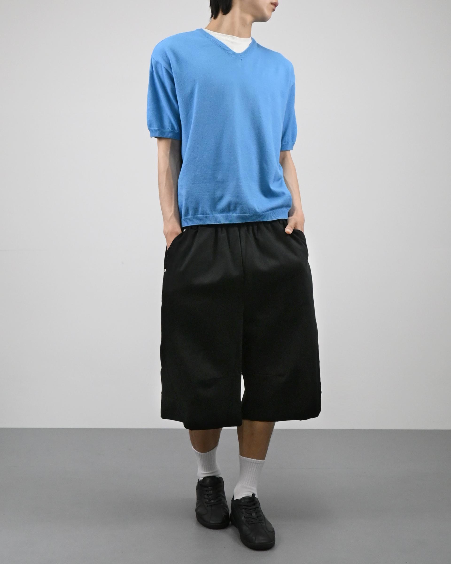 v-neck layered half knit