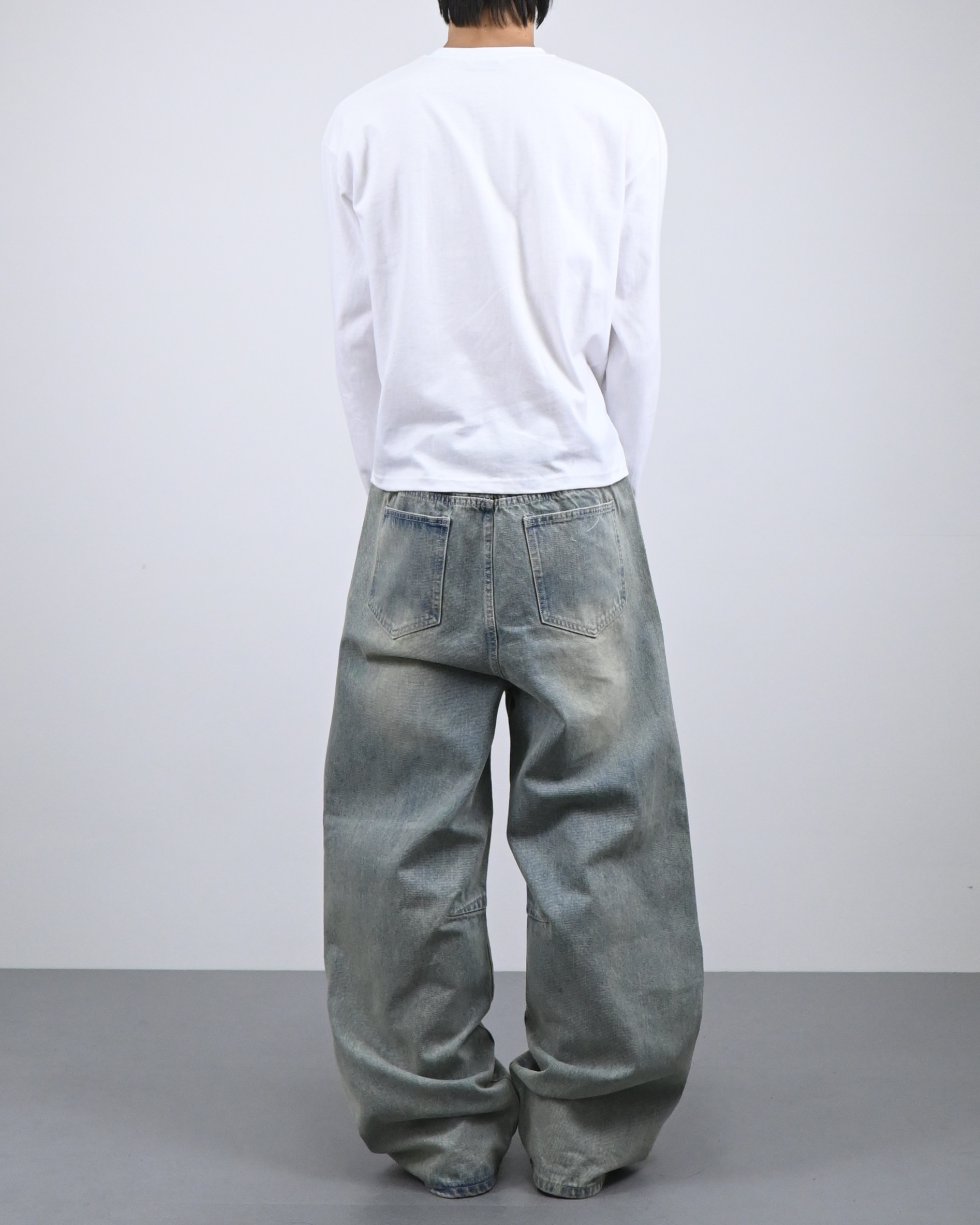 dart curved denim pants (light blue)