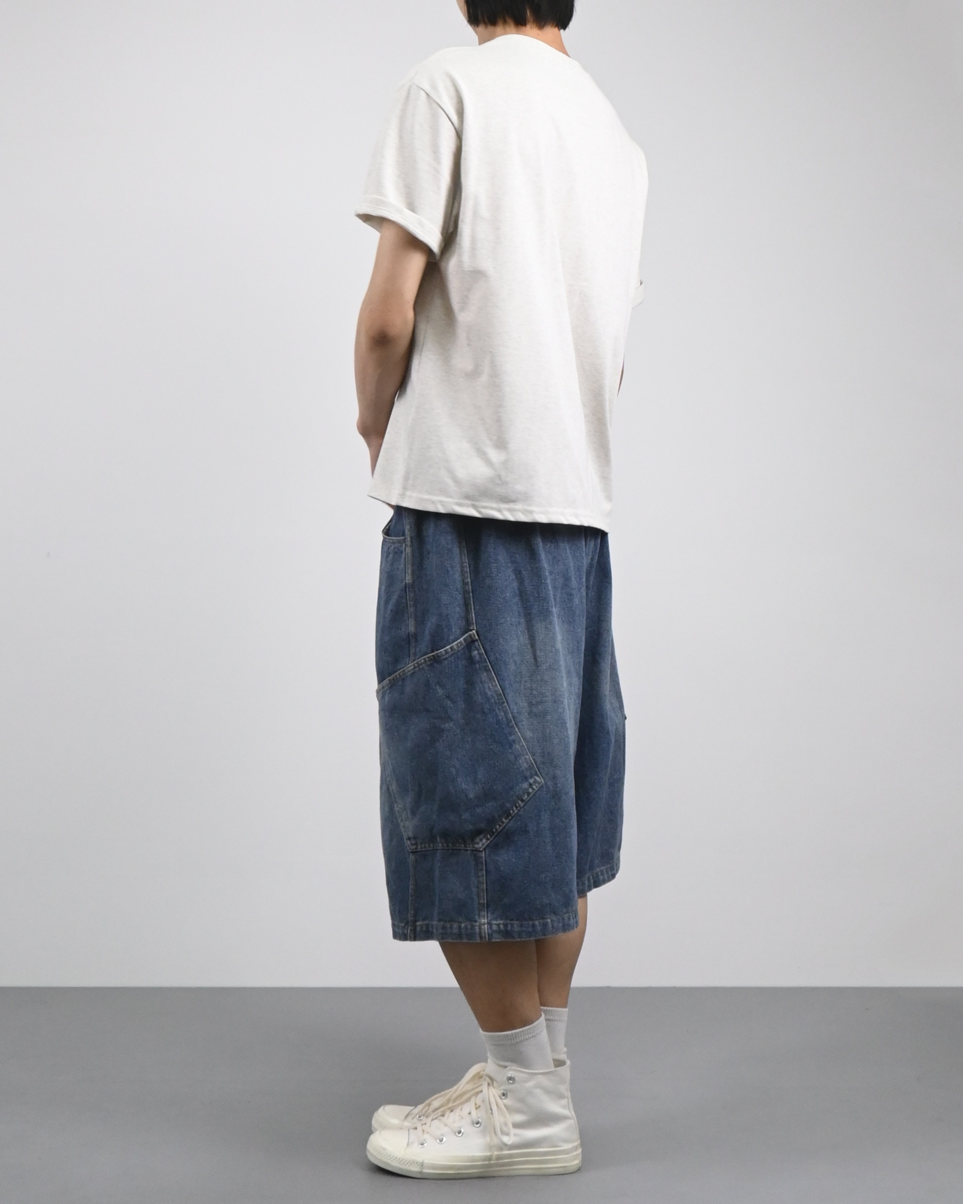 side pocket bermuda denim pants