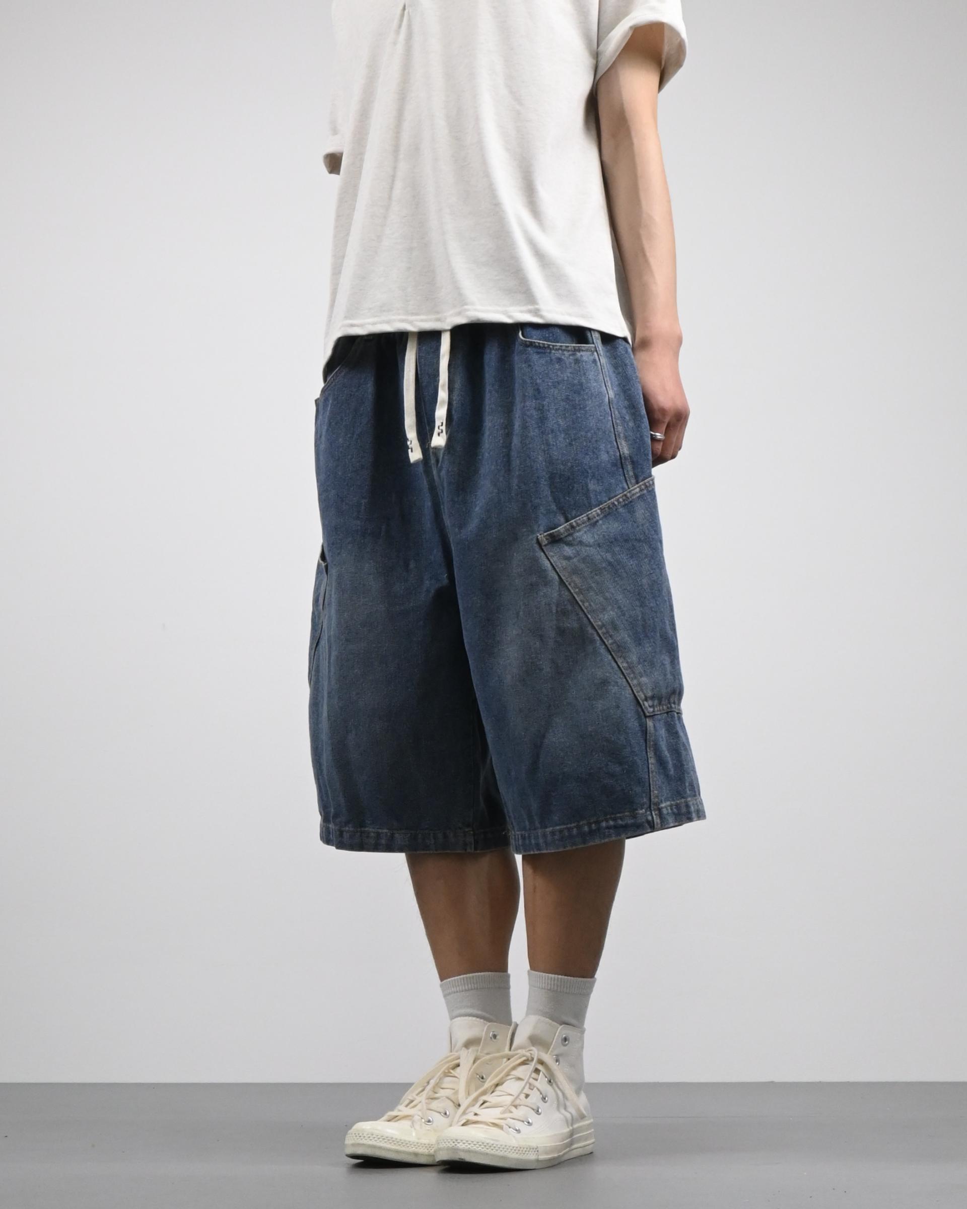 side pocket bermuda denim pants