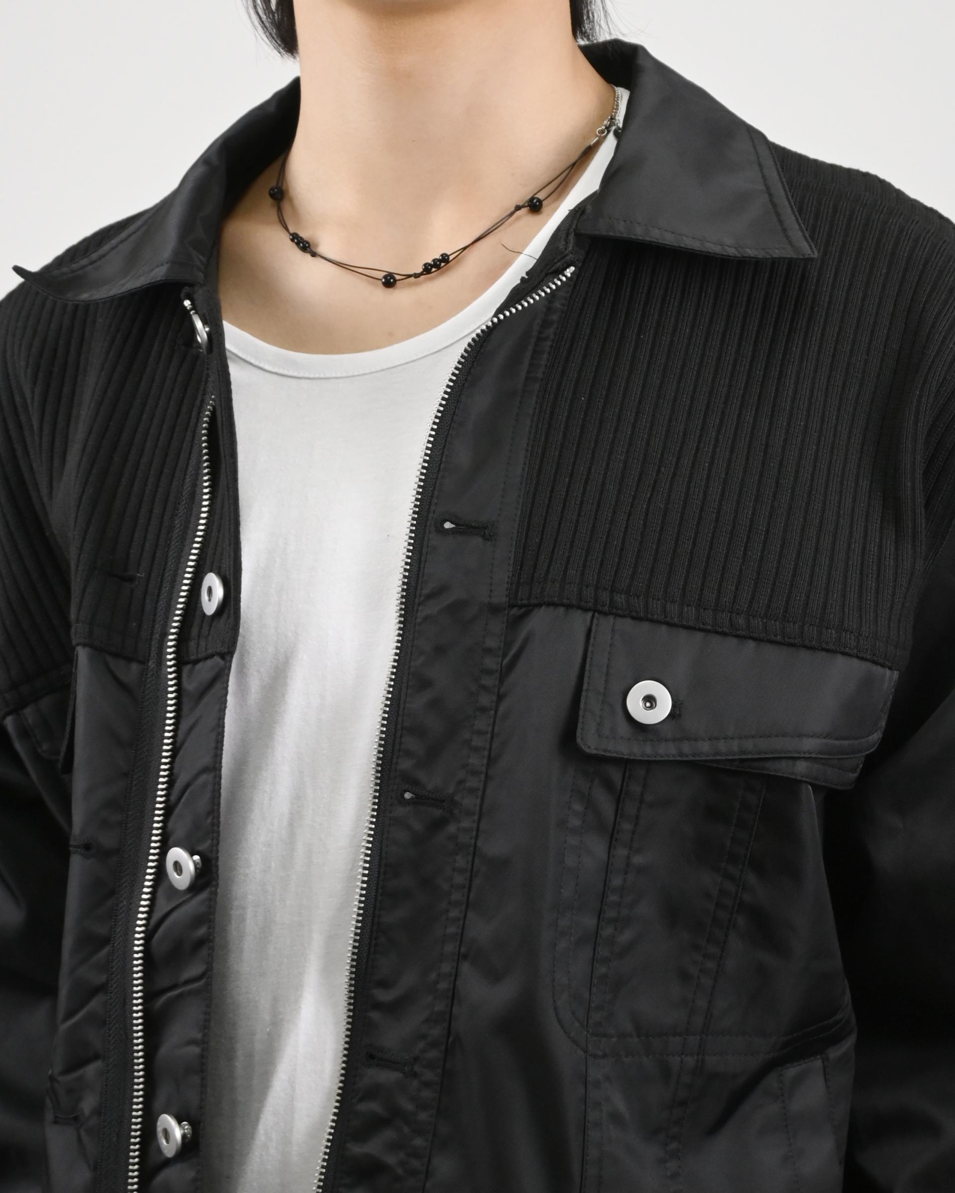 mix trucker crop jacket