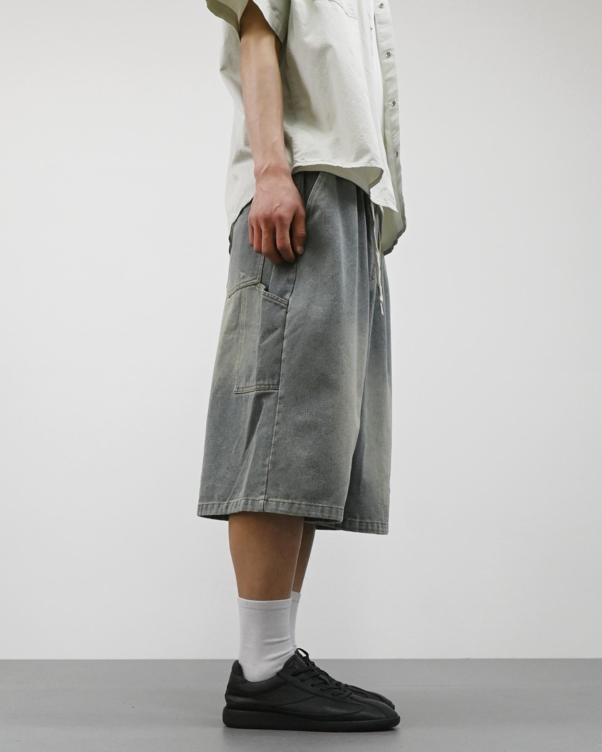 banding vintage carpenter bermuda denim pants