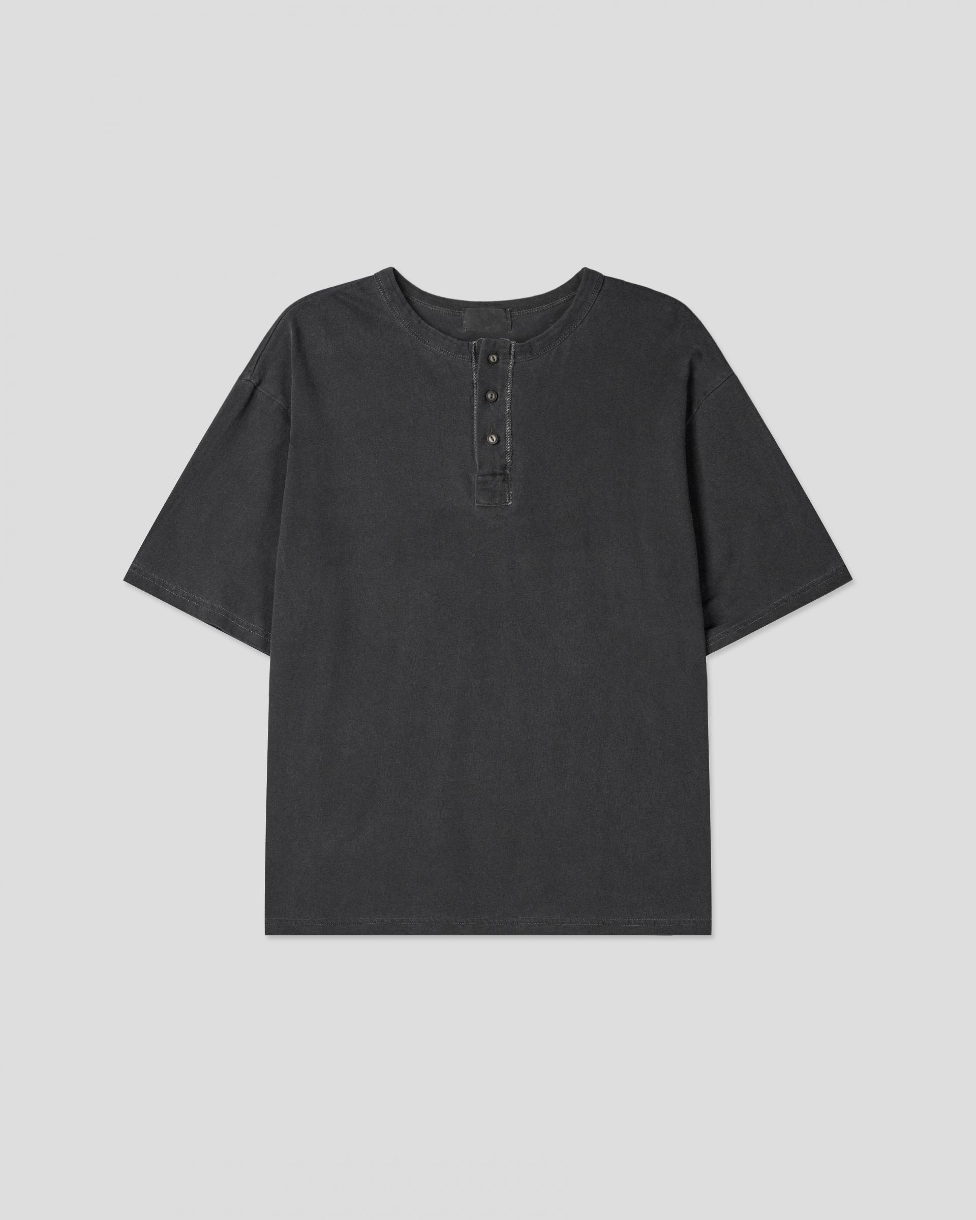 dying henley neck half t-shirt
