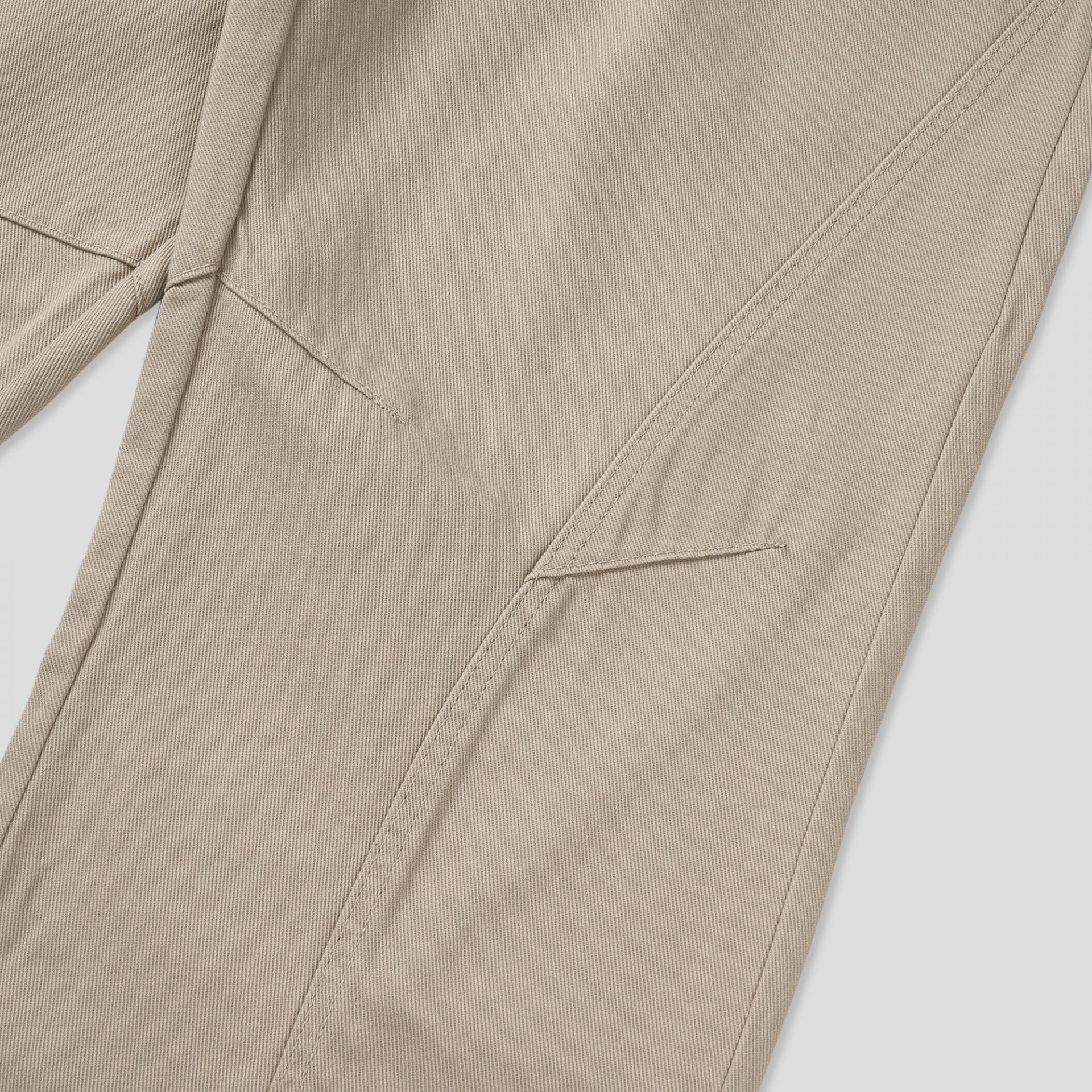 curved seam line cotton pants