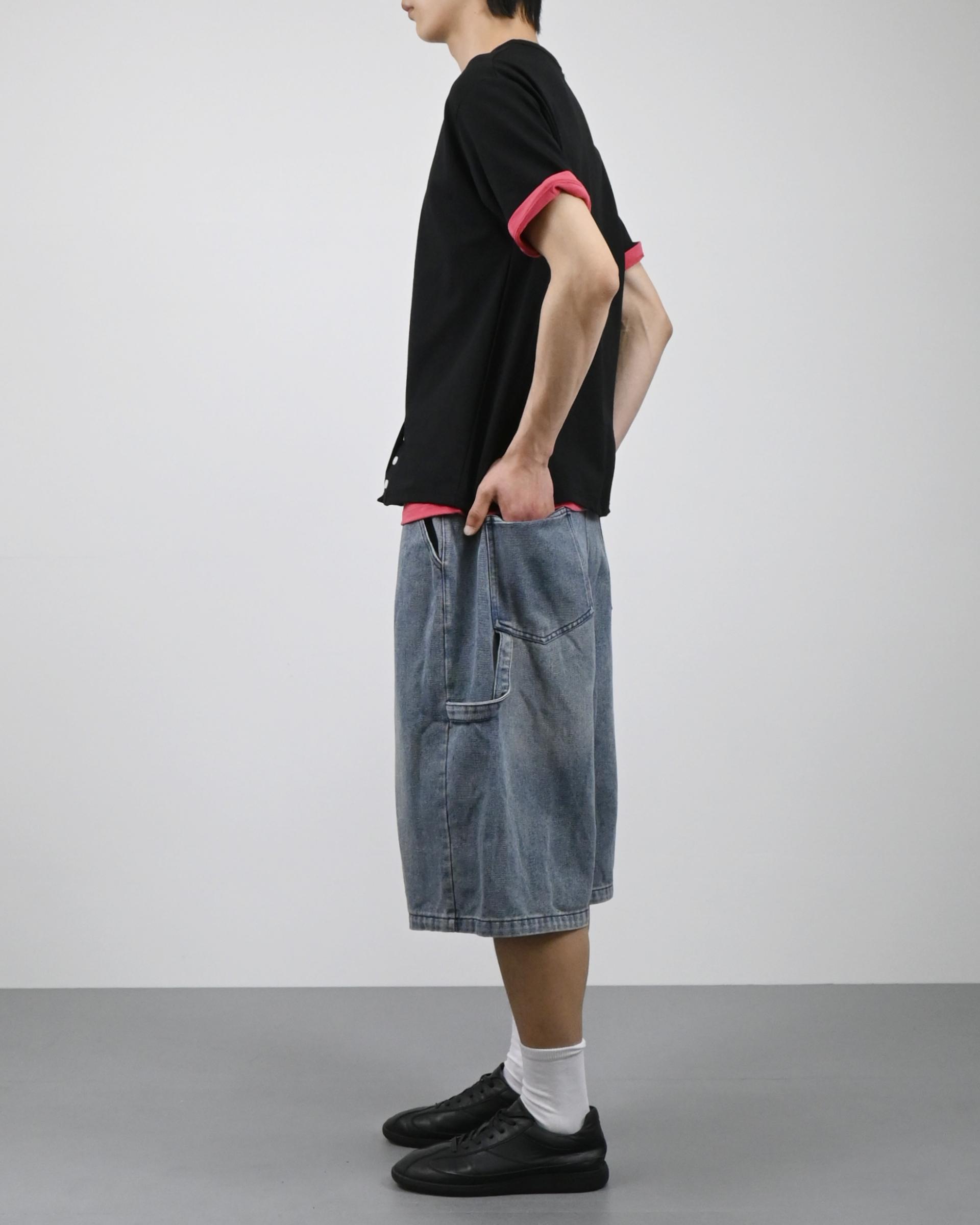 banding vintage carpenter bermuda denim pants