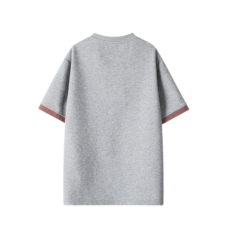 check roll-up half t-shirt