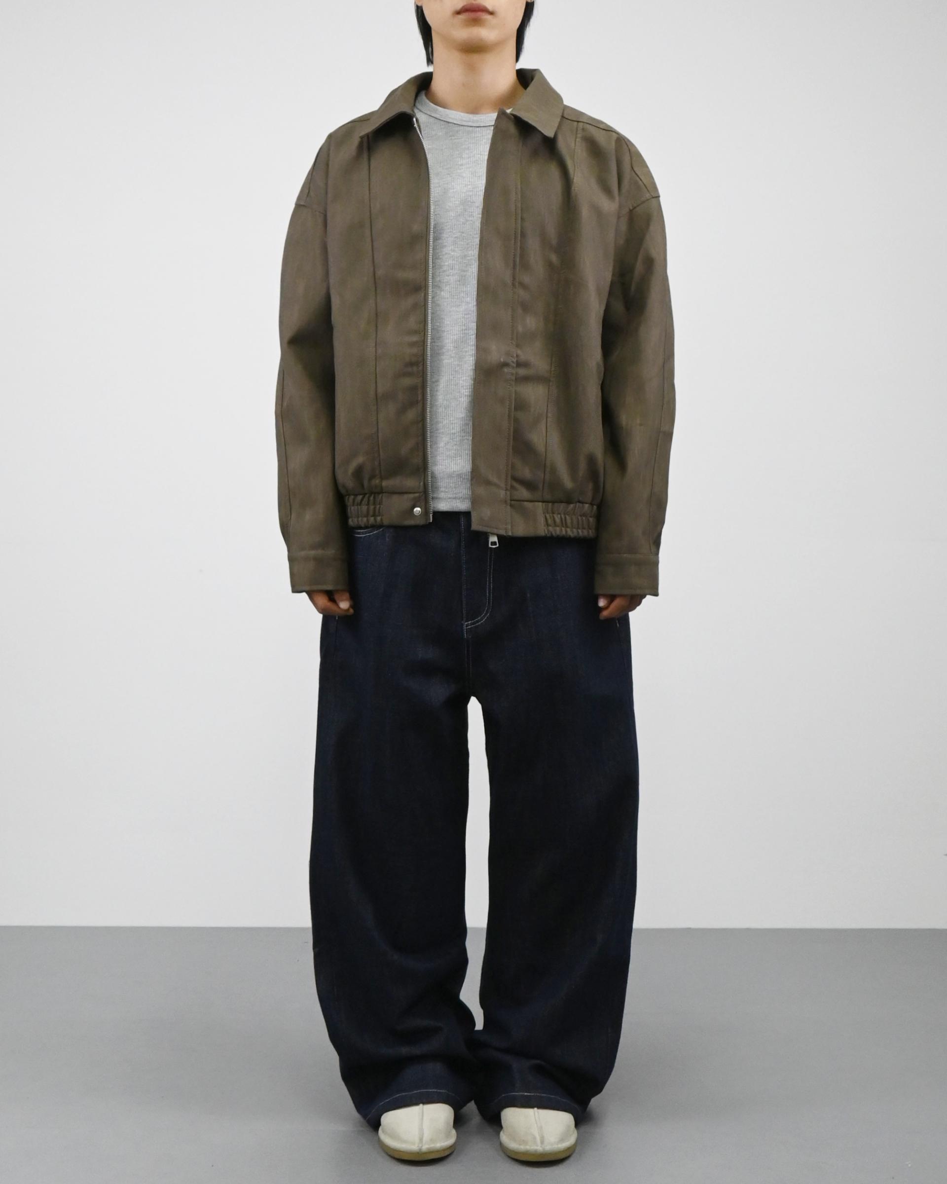 velcro deep indigo denim pants