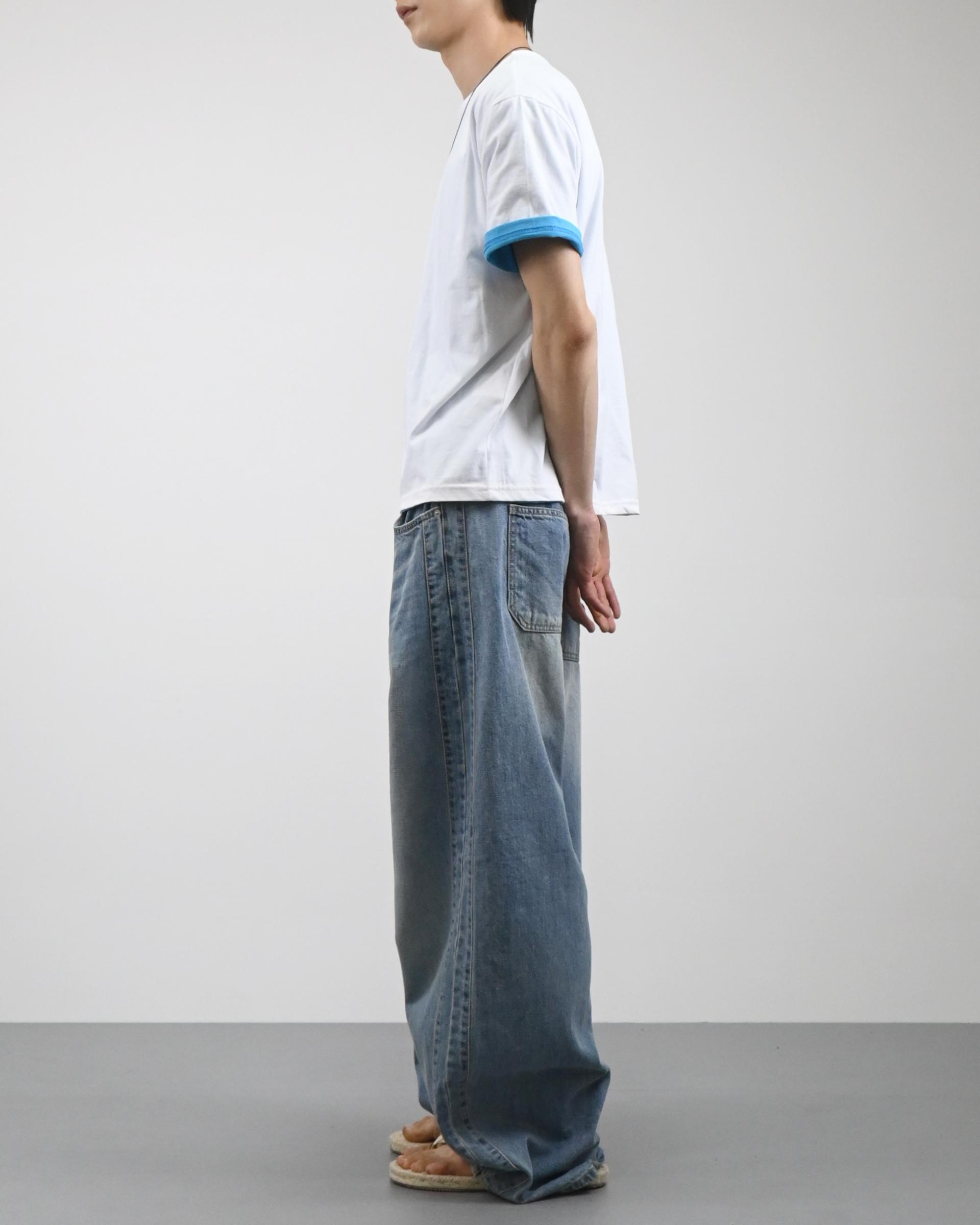 snap track denim pants