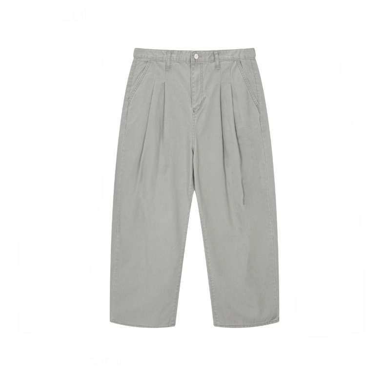 two tuck pigment cotton pants