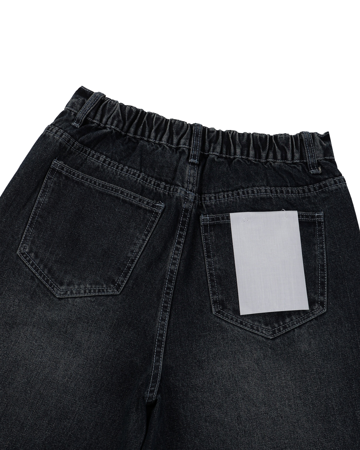 dart curved denim pants (dark blue)