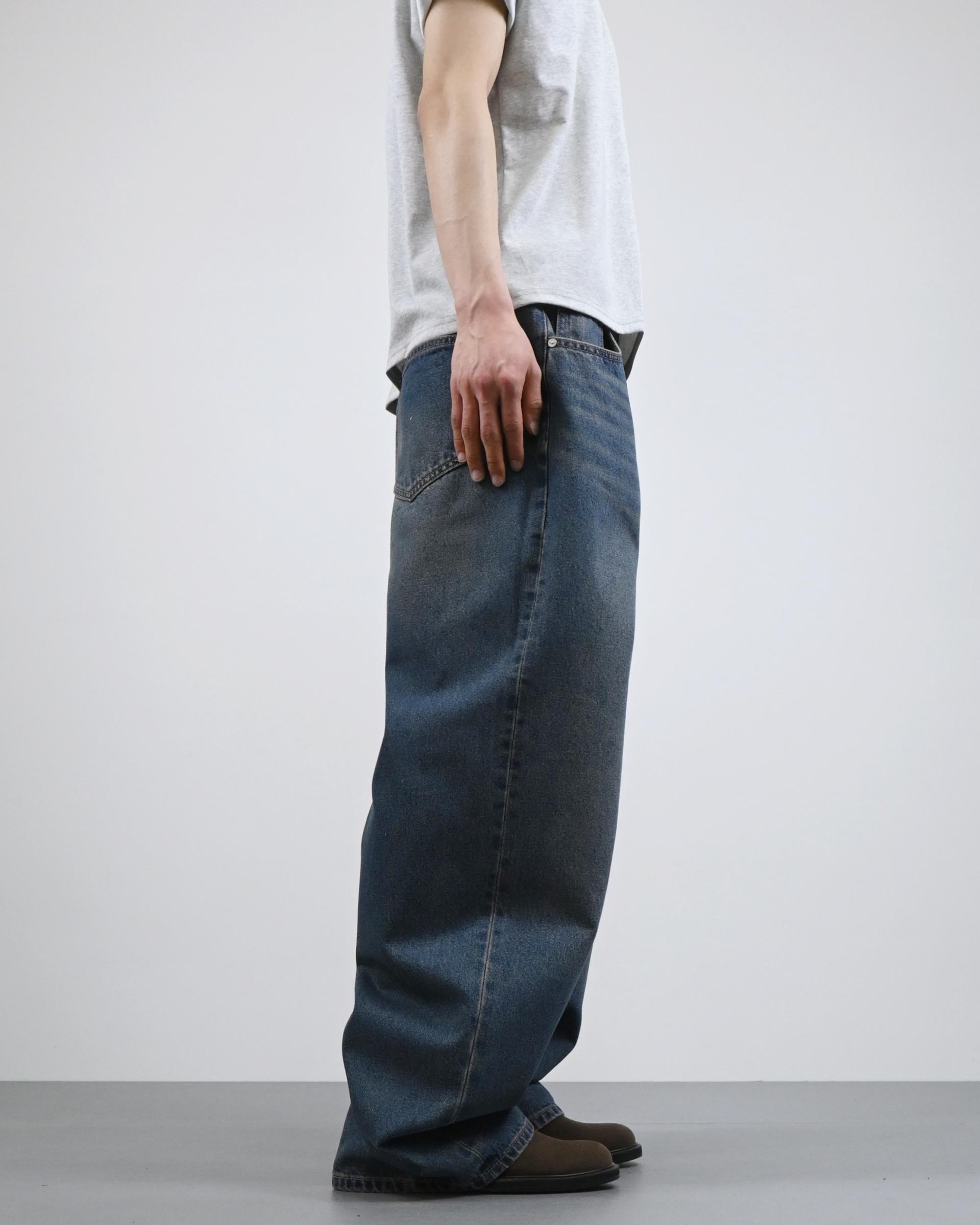 ten blue banded denim pants