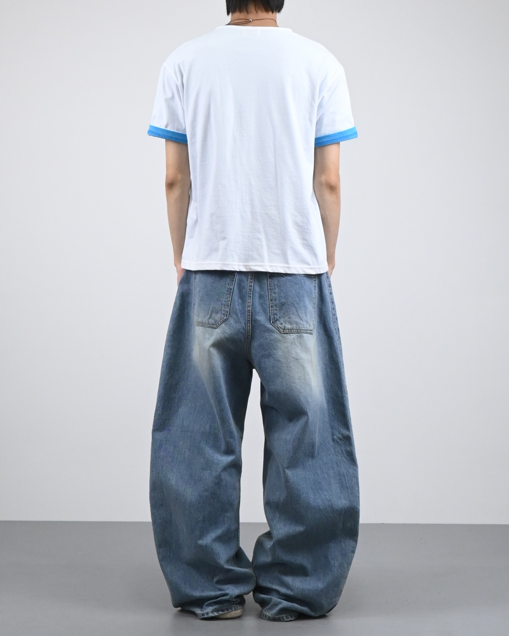 snap track denim pants