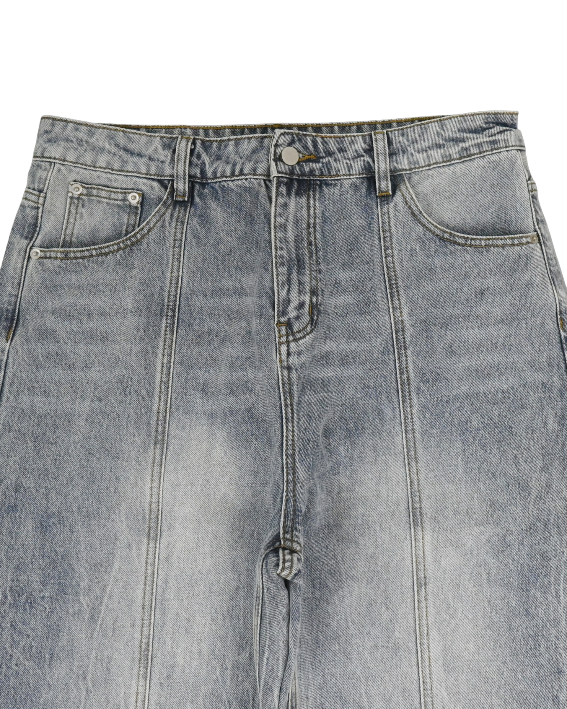 light blue over wide line denim pants