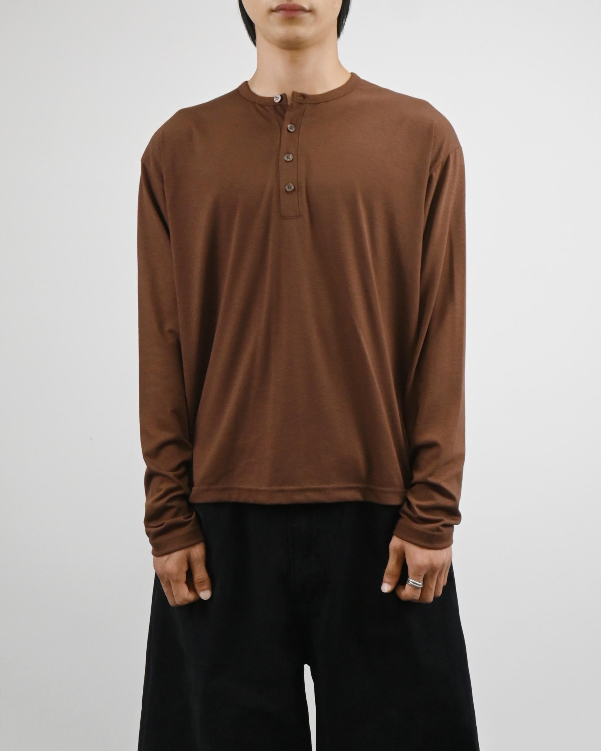 back slit henley neck t-shirts