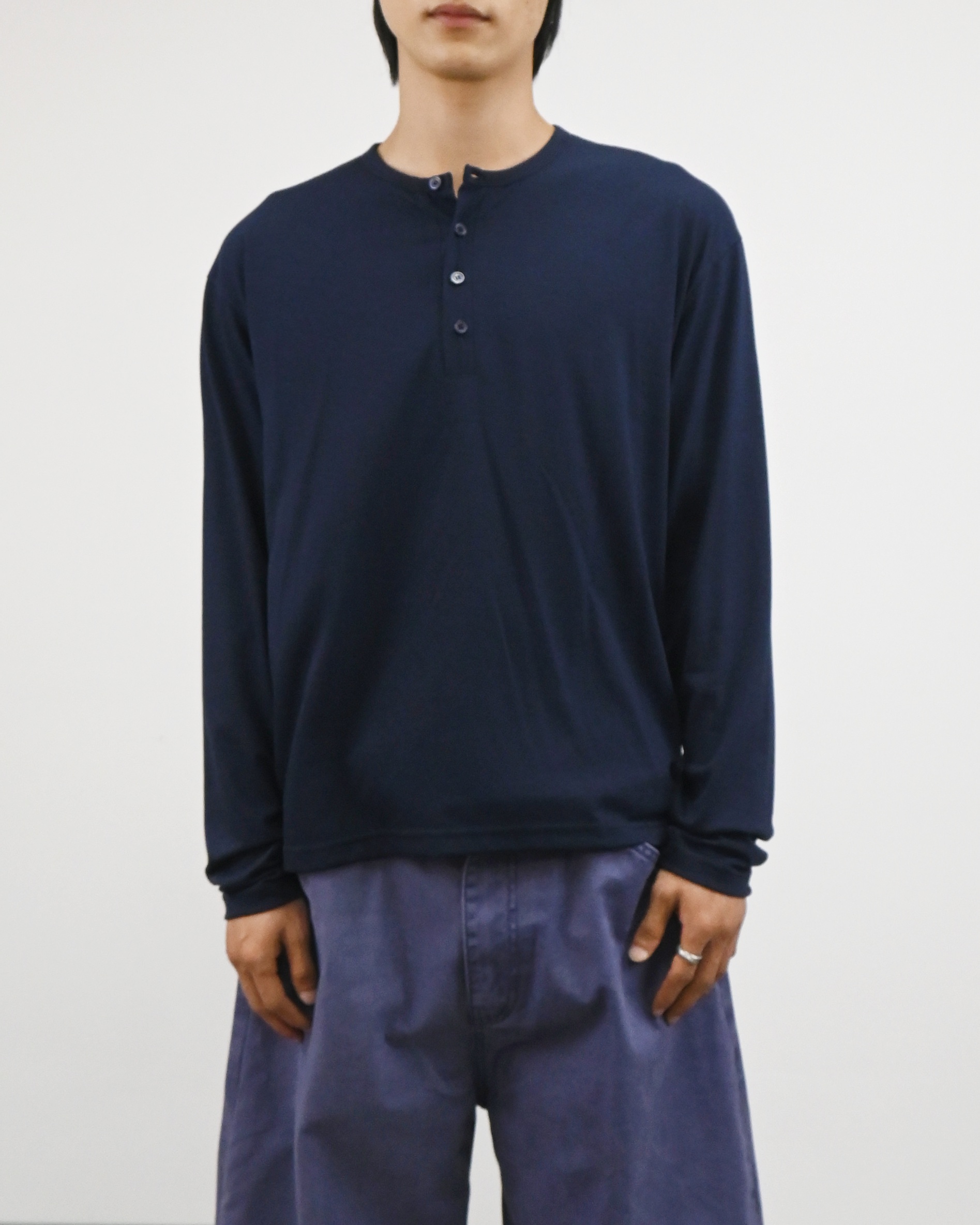 back slit henley neck t-shirts