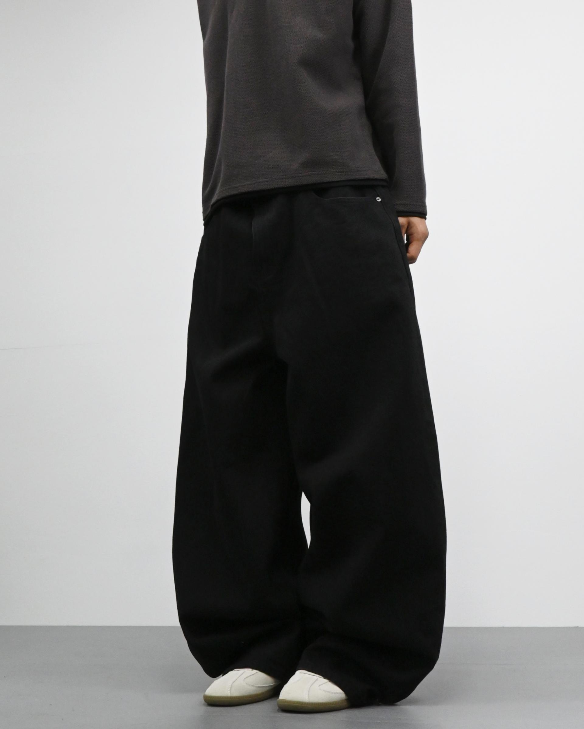 banding balloon denim pants