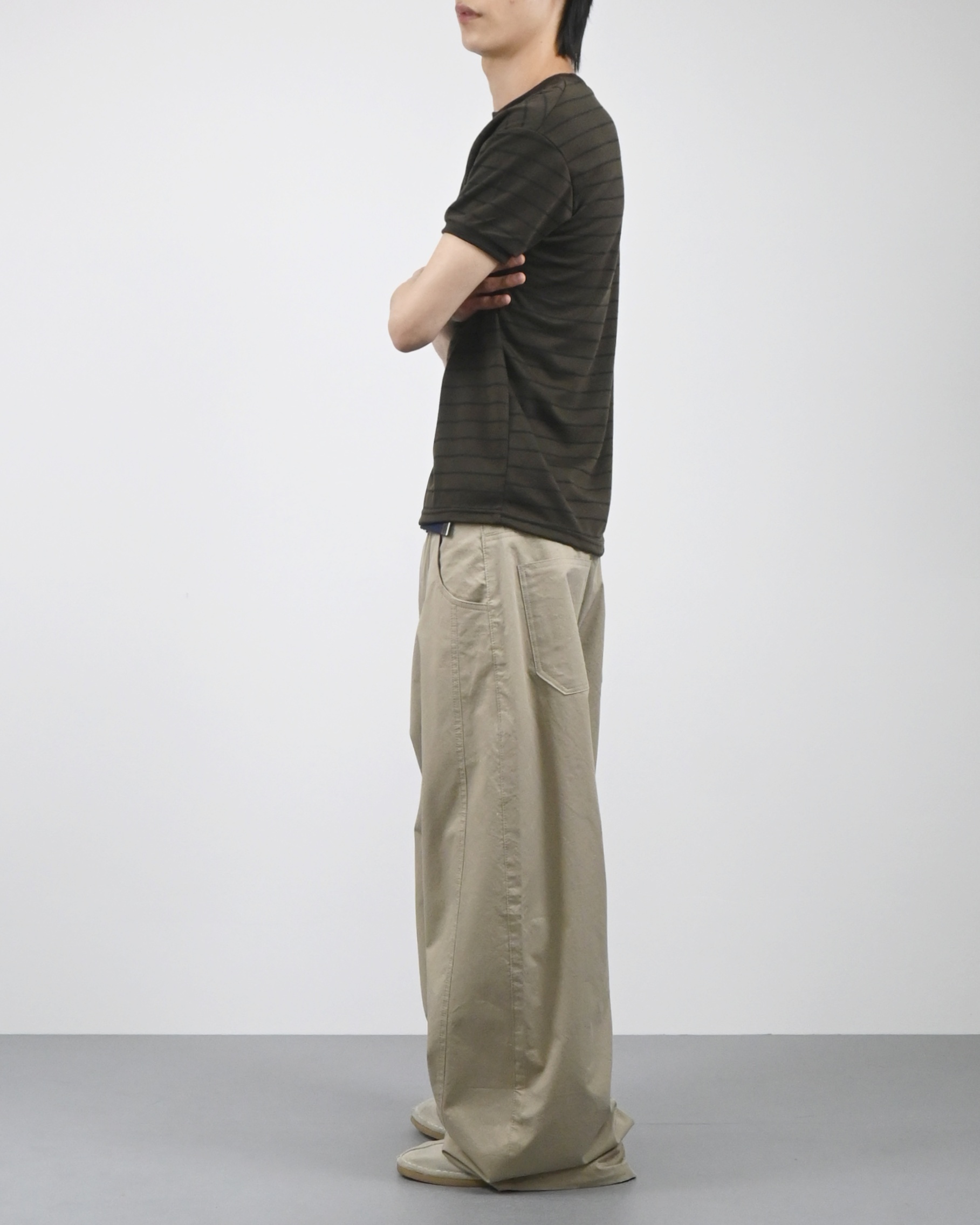 stripe ringer half t-shirt