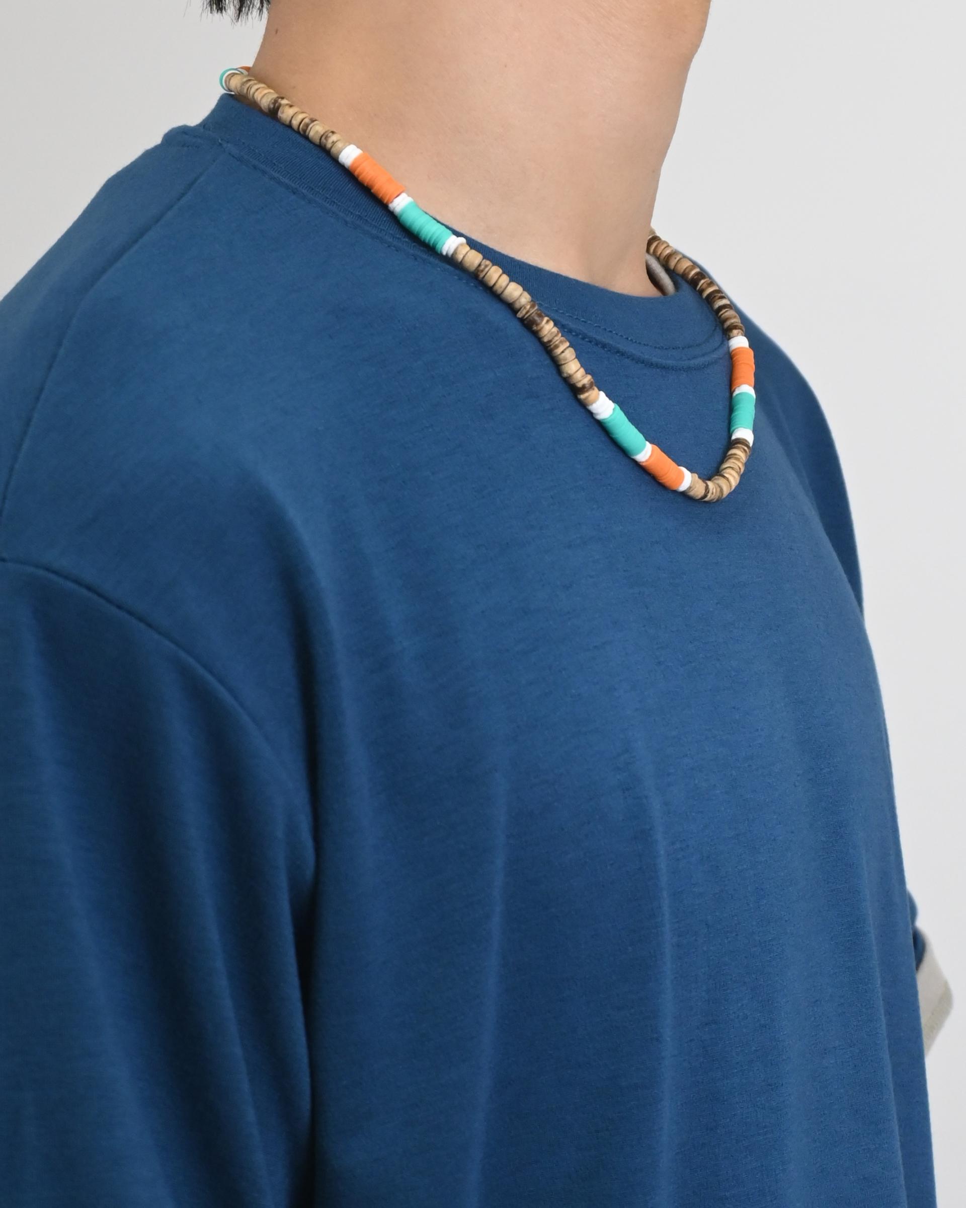 wood bead cowrie necklace
