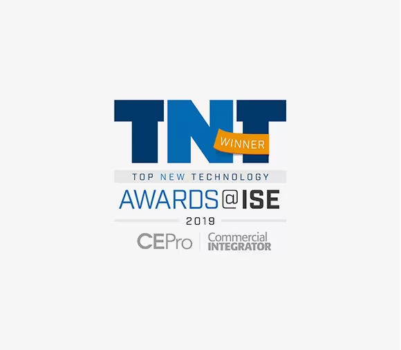 TNT(TOP NEW TECHNOLOGY) AWARDS@ISE 2019 CEPro Commercial INTEGRATOR 수상 로고