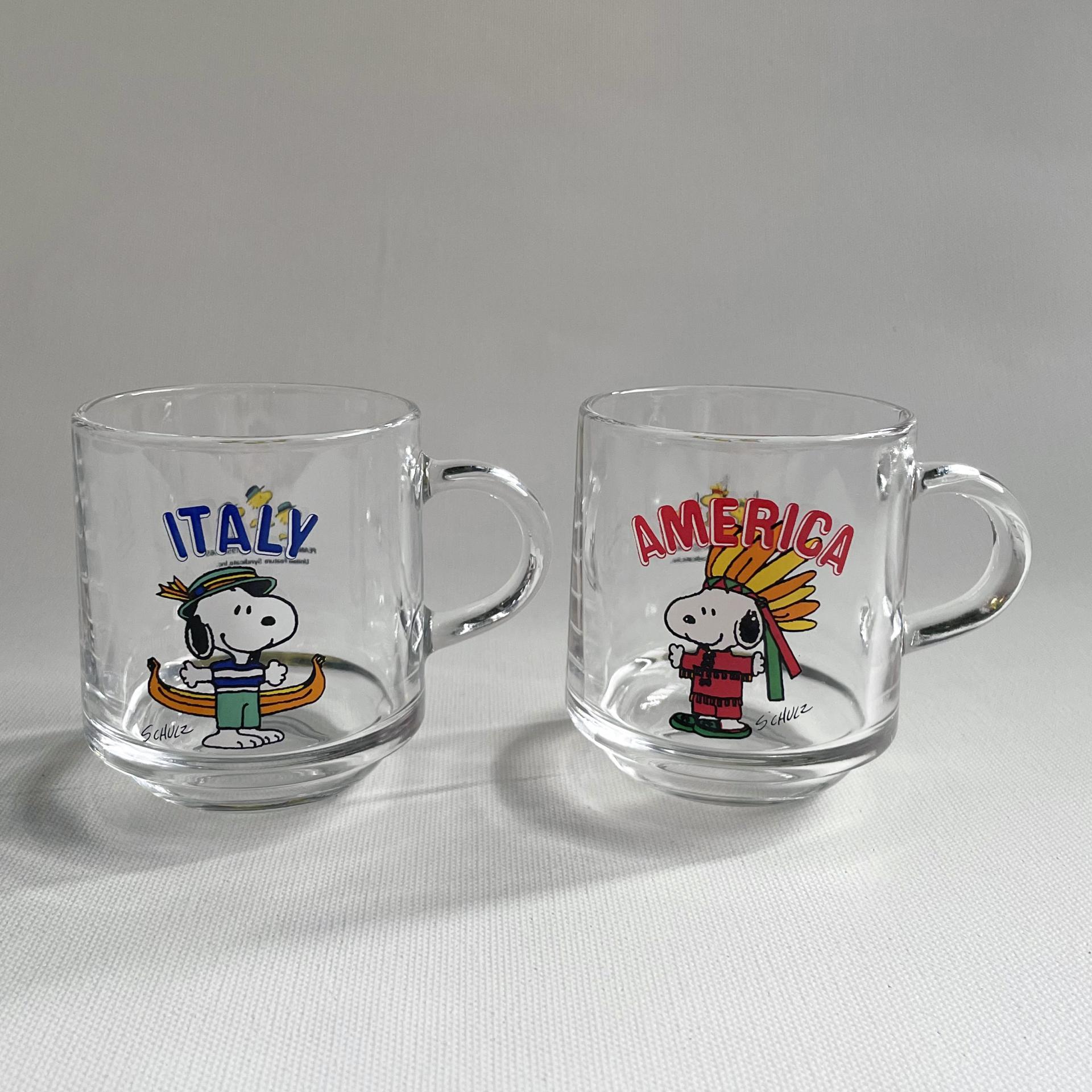 [VINTAGE] SNOOPY AMERICA&ITALY MUG SET