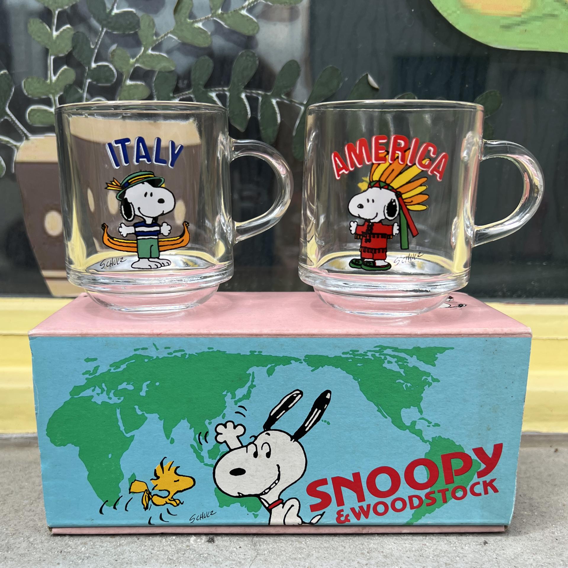 [VINTAGE] SNOOPY AMERICA&ITALY MUG SET